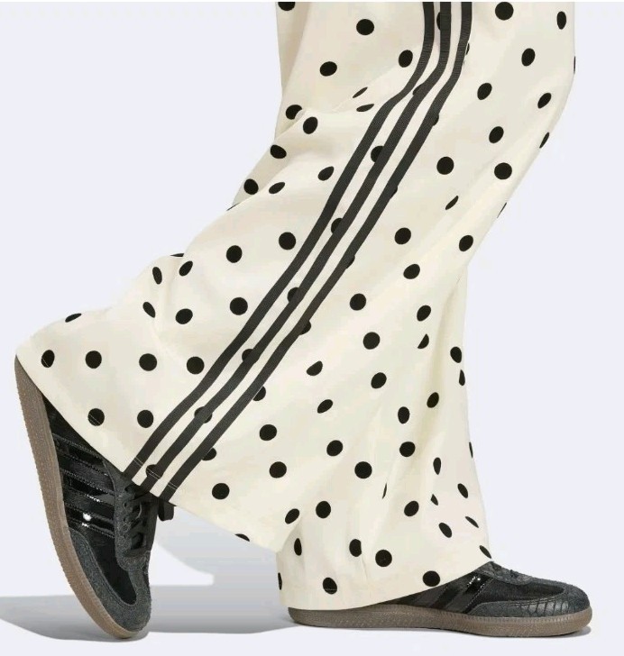 Adidas SATIN POLKA DOTS WIDE LEG PANTS S Small New Nwt