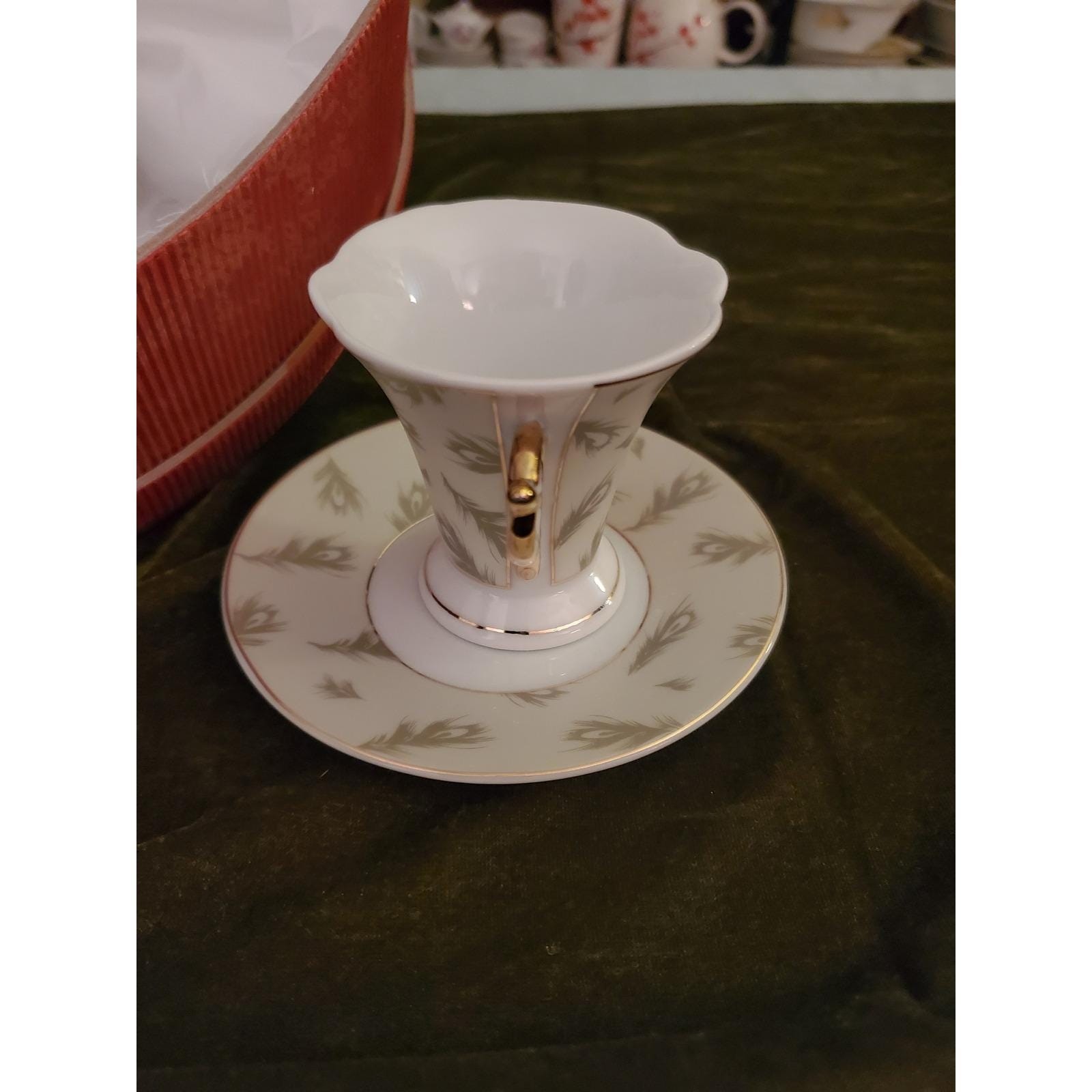 D'Lusso Fine Porcelain Tea Cup and Saucer Set Service for Six with Gift Box