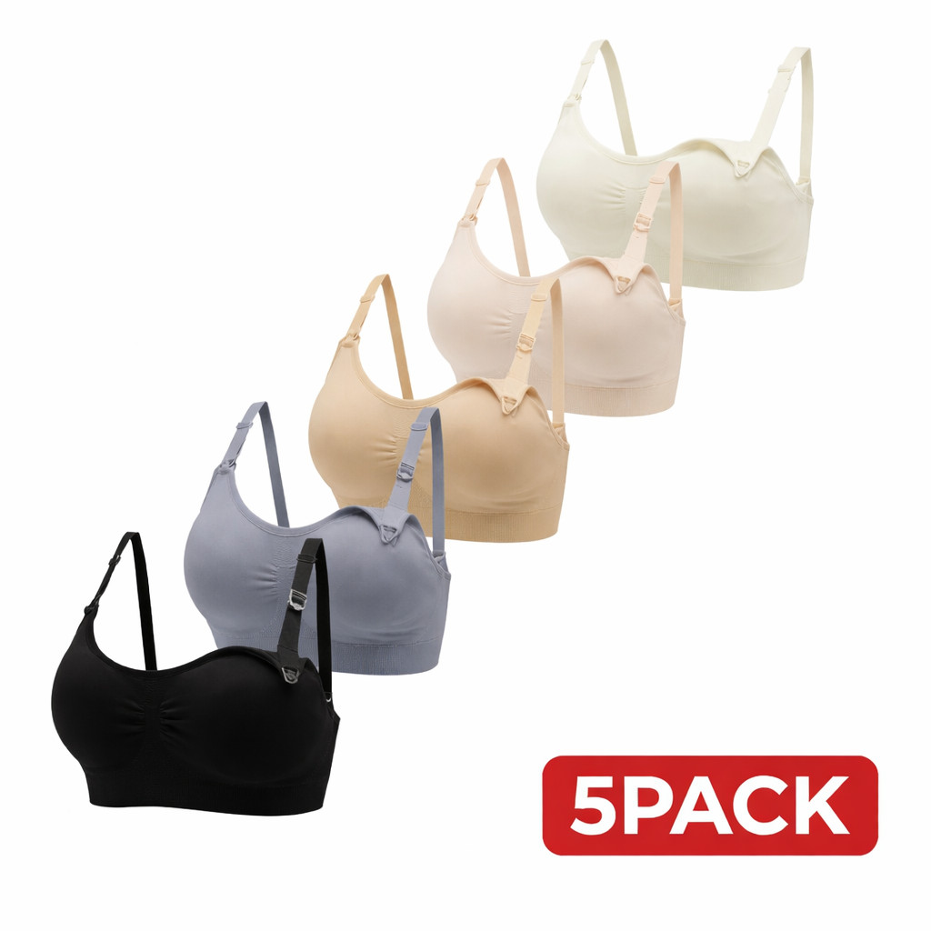 5 Pack All Size Push Up Seamless Nursing Bra for Breastfeeding and Maternity