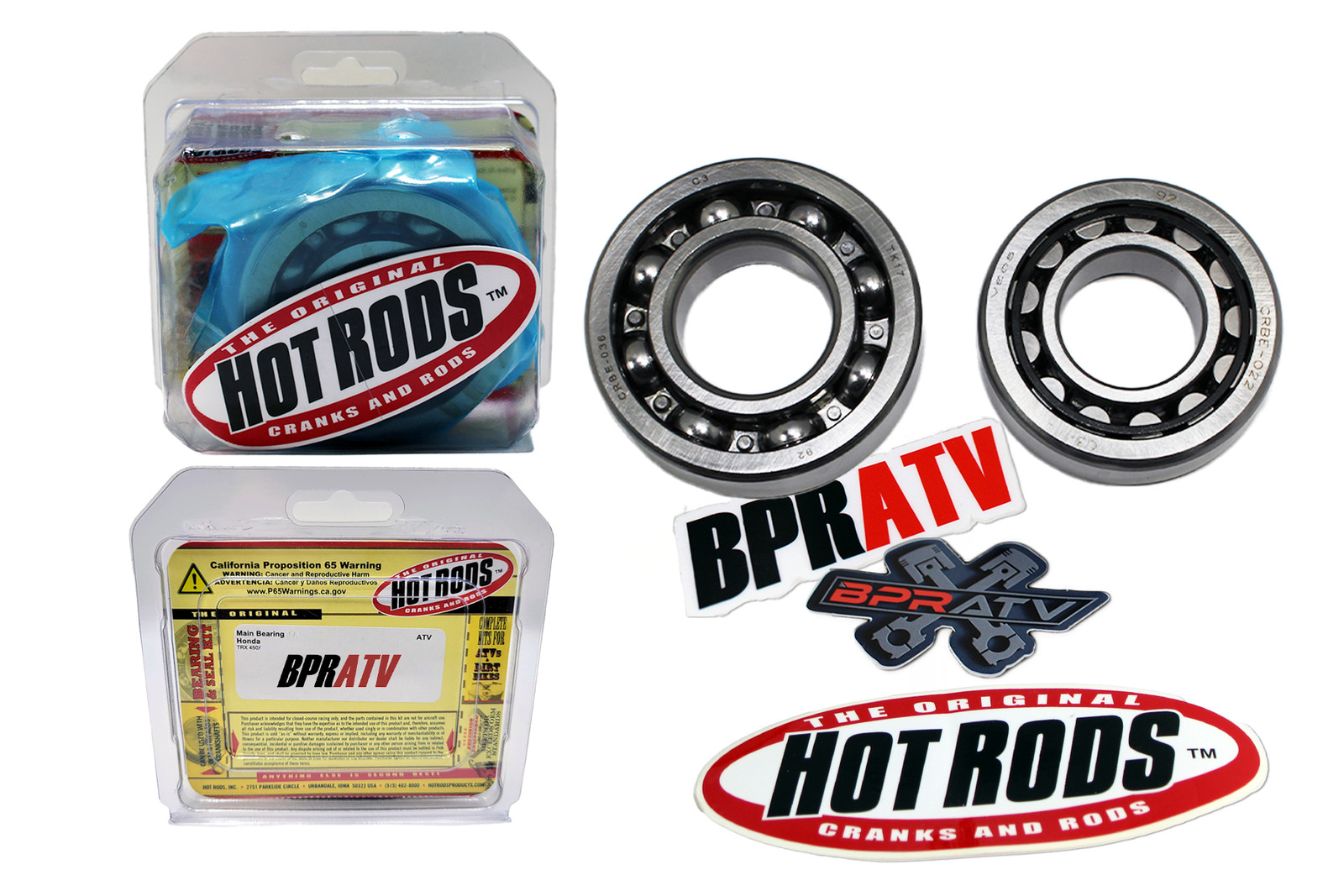 New Hot Rods Crankshaft Rebuild Kit TRX450R TRX450ER '06-14 SKF Bearings Gaskets