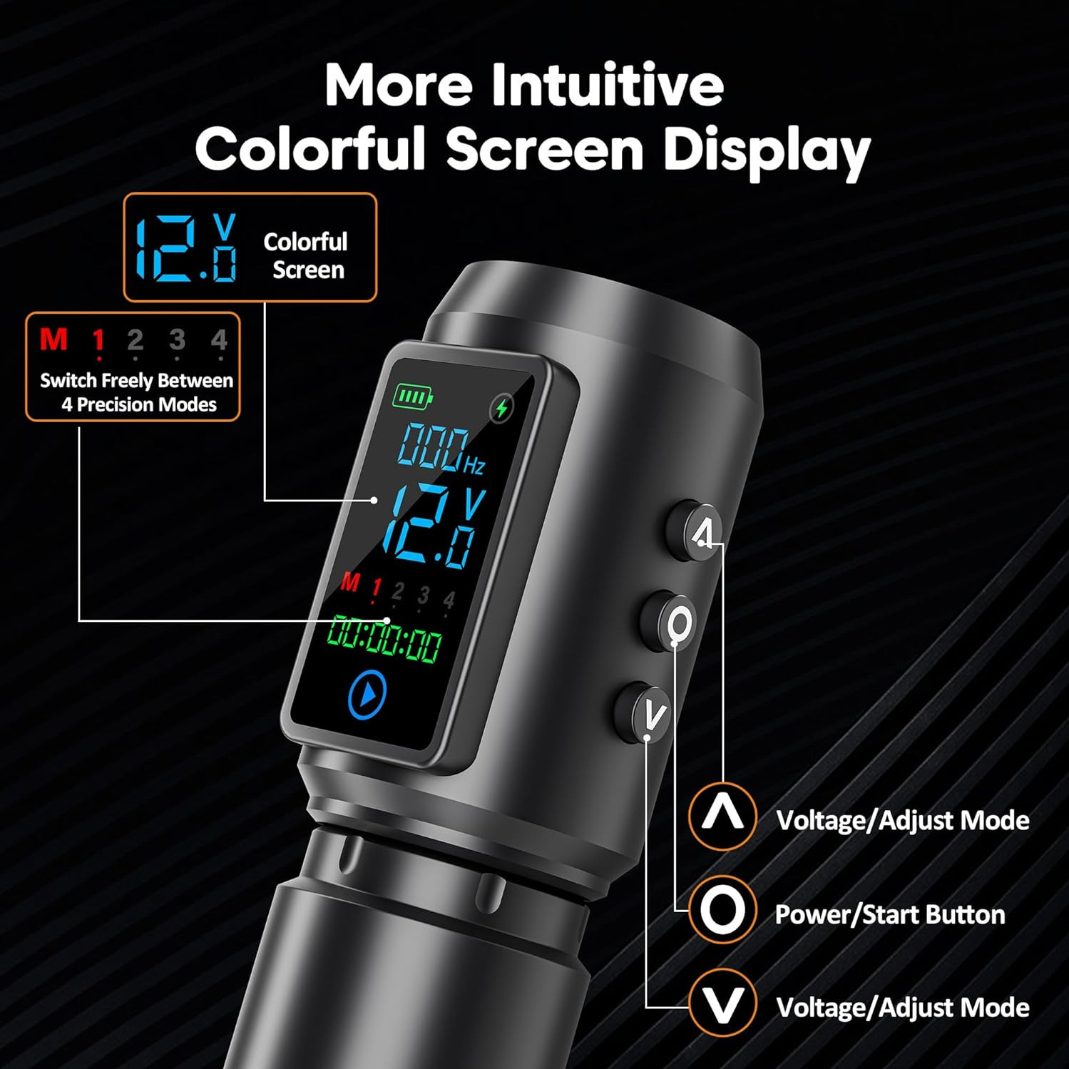 Tattoo Kit Wireless Tattoo Machine Pen Kit with 2Pcs 1600mAh Replaceable