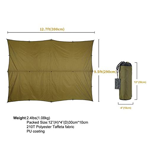OneTigris Bulwark Camping Tarp, 100 Waterproof Bushcraft Shelter, Lightweight