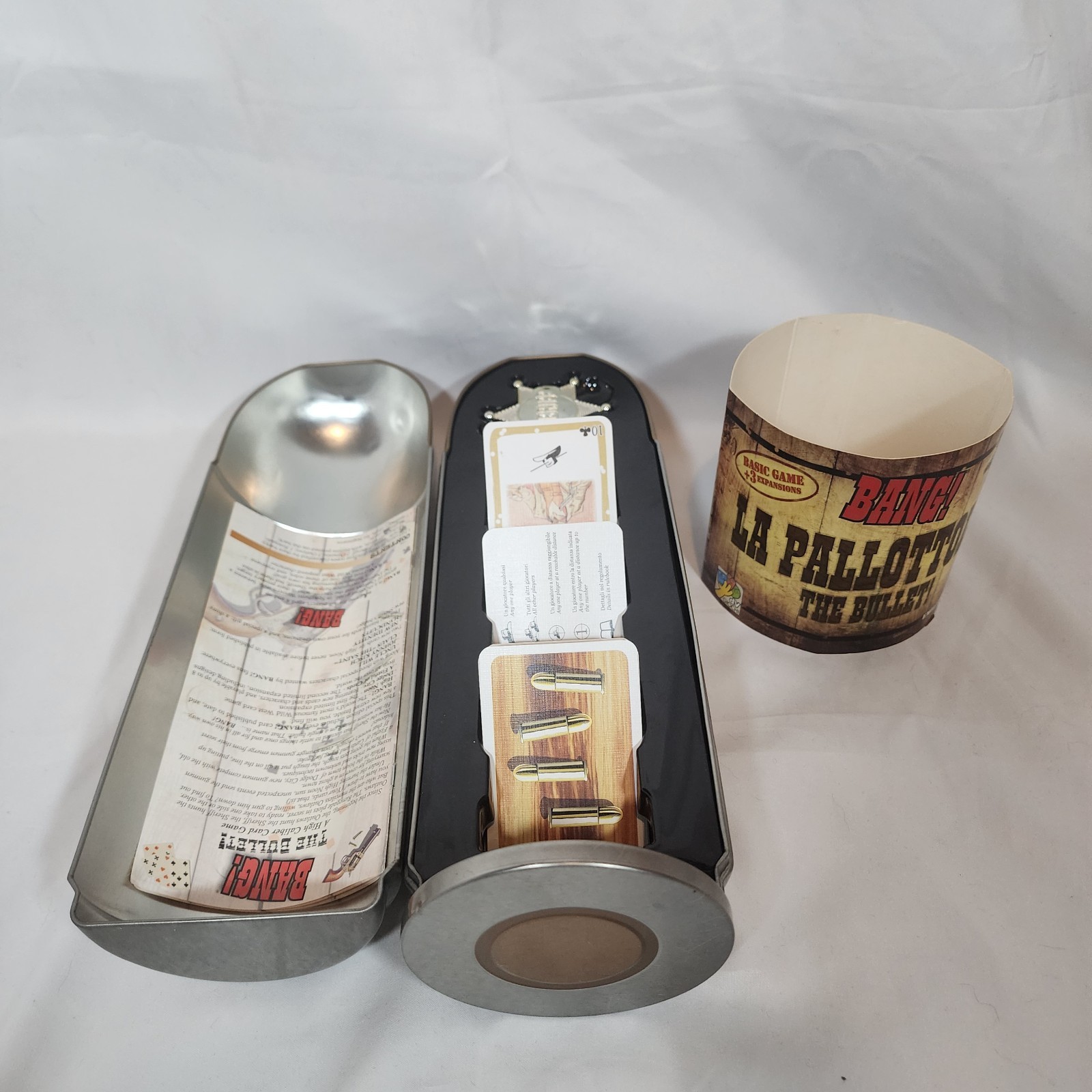 Bang! The Bullet (La Pallottola) Card Game Deluxe Edition Tin Case 2009 Complete