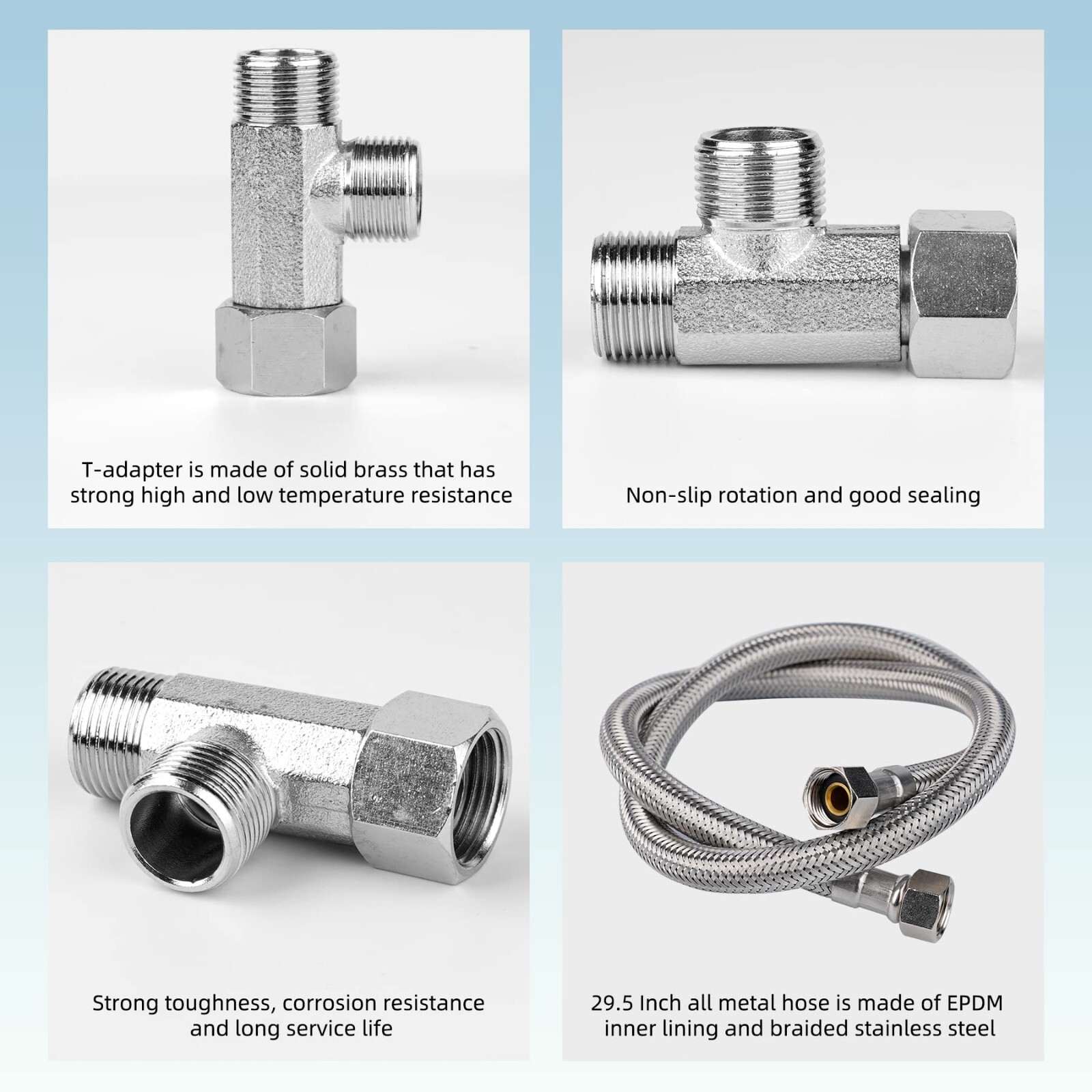 Bidet Fresh Water Spray Kit Non Electric Toilet Seat Attachment with Dual Nozzle