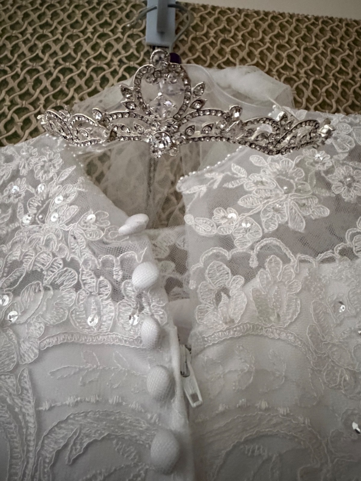 Joan Calabrese Girl's Size 8 Communion Dress With Headpiece/Veil