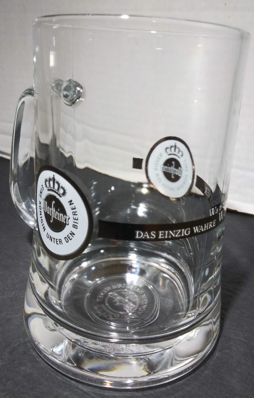 Warfteiner Beer Mug Stein Eine Konigin Unter Den Bieren .5L Glass German Beer