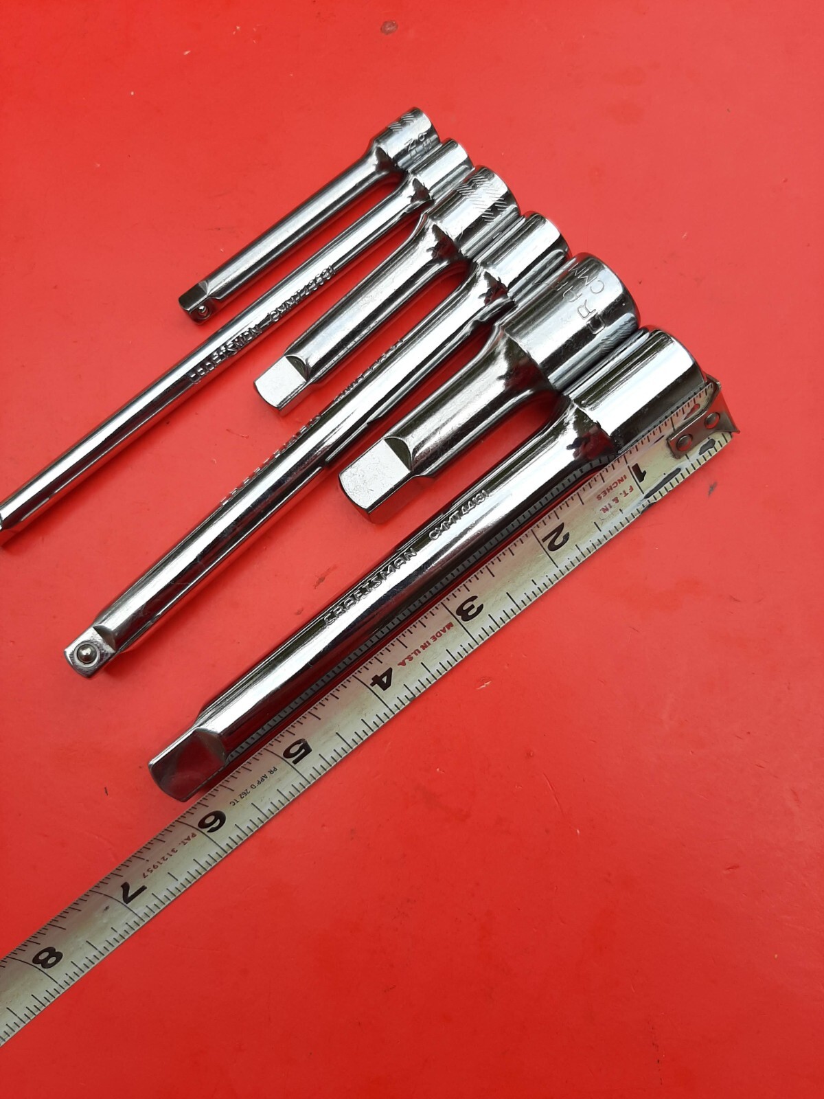 NEW CRAFTSMAN TOOLS 6 Piece 3" & 6" Ratchet Socket Extension Set 1/4" 3/8" 1/2"