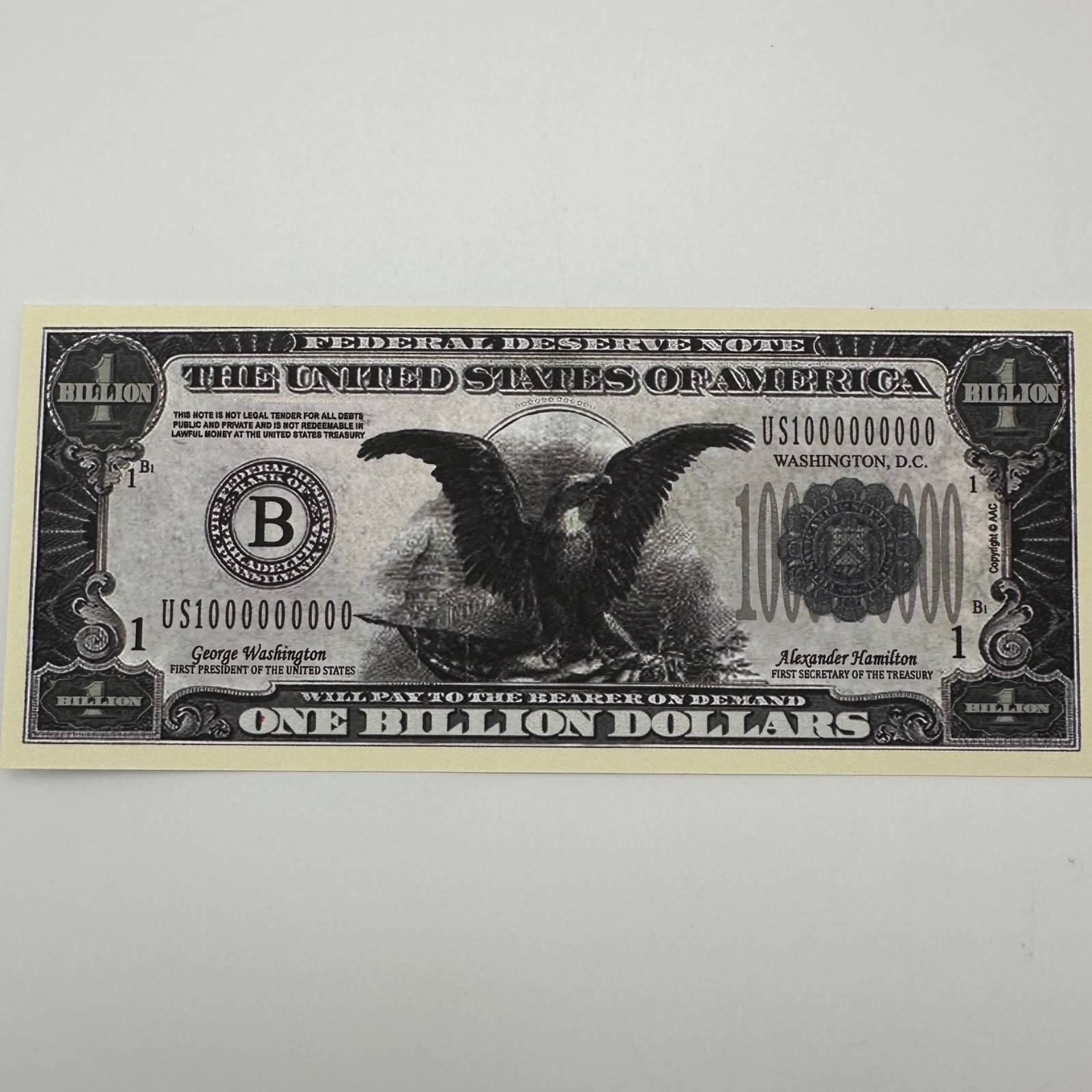 5 Pack - Funny Eagle Billion Dollar Bills Novelty Money Note