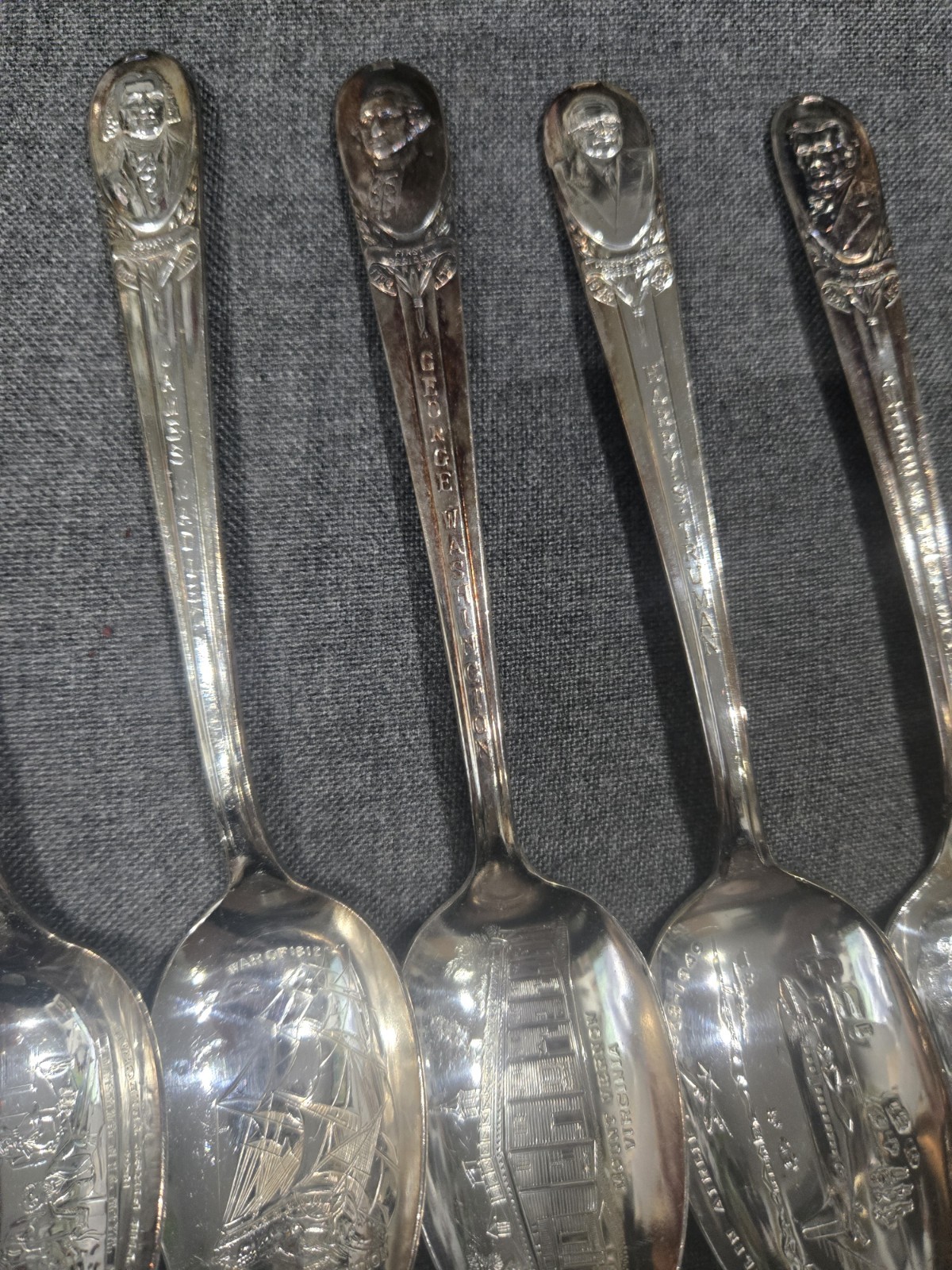 Presidents Collection Of 12 Spoons Wm Rogers Mfg Silver Plate