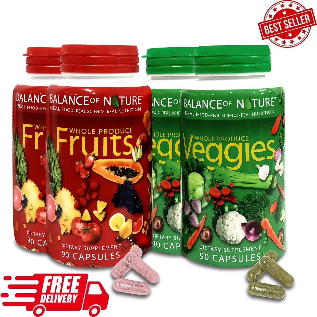 2 Pack, 180 Fruits and 180 Veggies Whole Food Supplement with Superfood Sealed