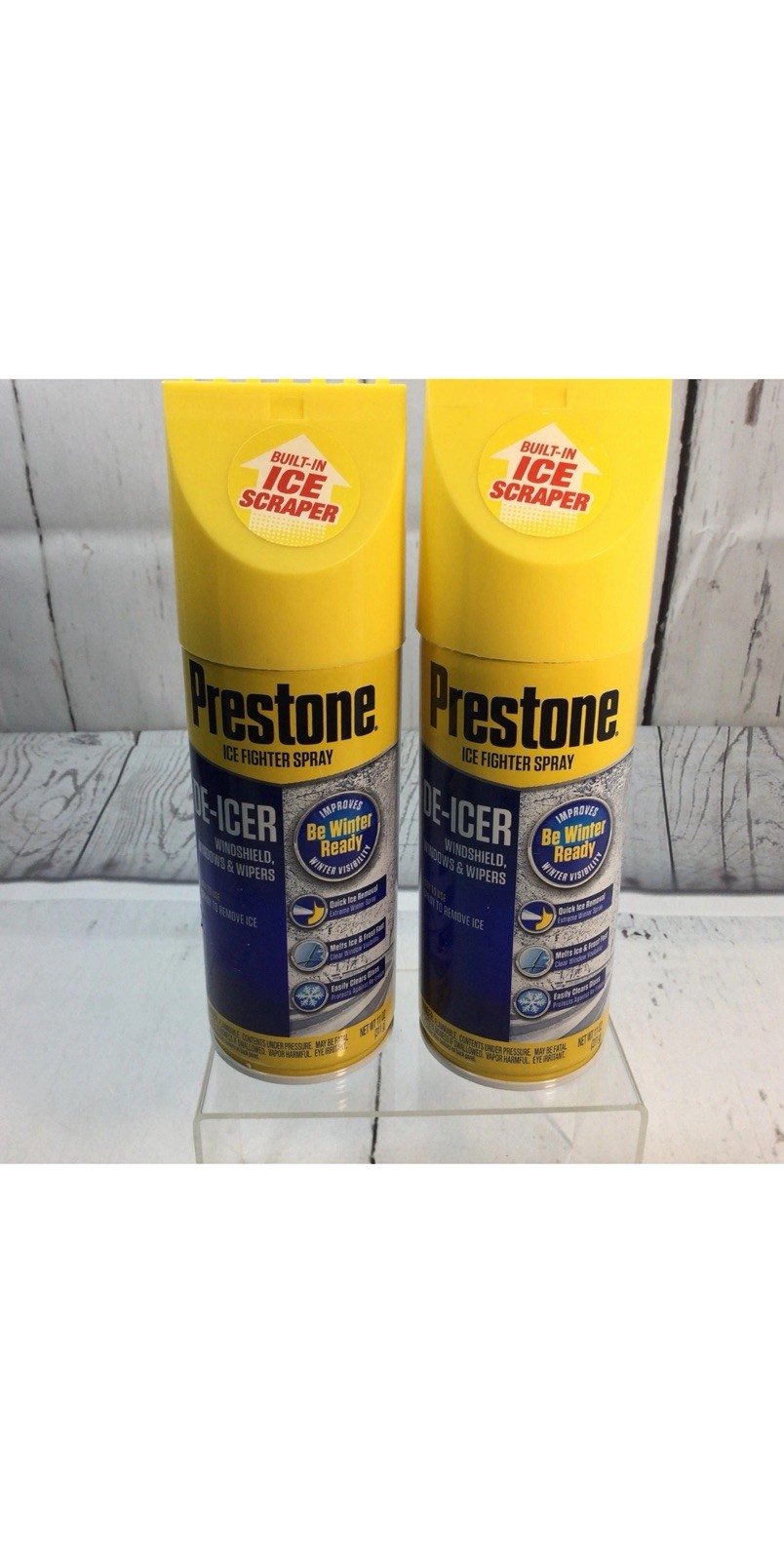 Prestone Windshield De-Icer-Spray Canister 17 oz.Built Ice Scraper Lot 2