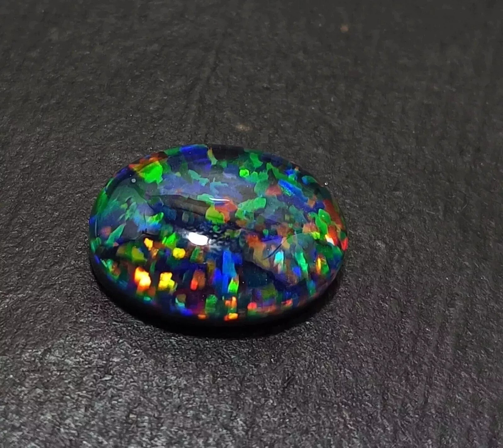 Black Fire Opal Ethiopian  Natural 7+ Ct Oval Cut EGL Certified Gemstone