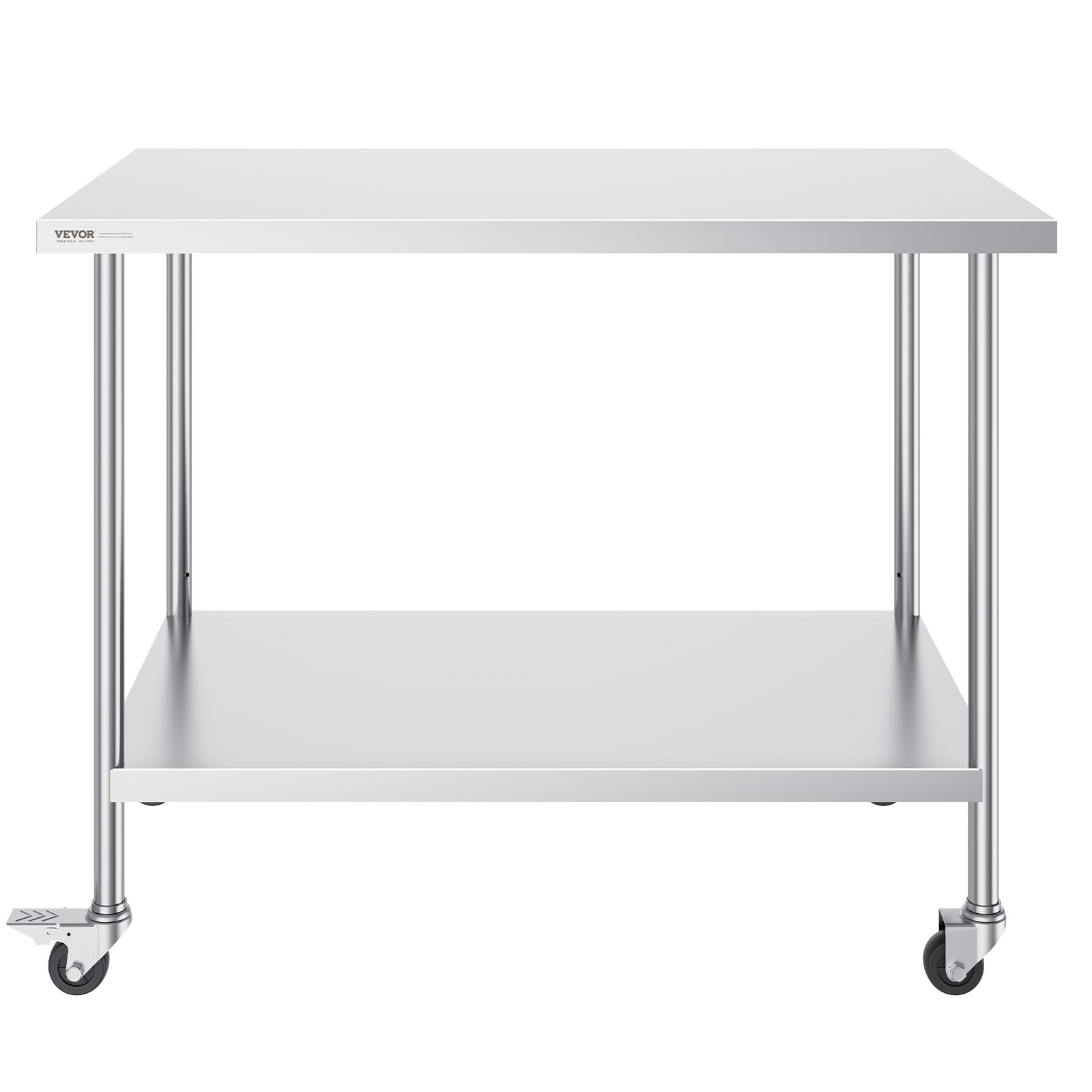 VEVOR Stainless Steel Work Table Commercial Prep Table 30x60 Inch With 4 Casters