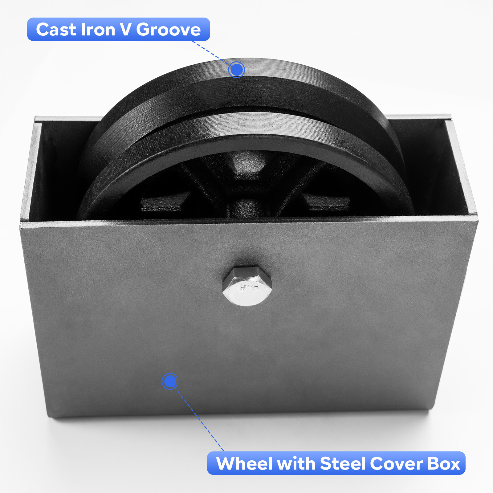 Globalcaster 4&6" V Groove Wheel Cast Iron Gate Wheel with Capacity 800&1000LB