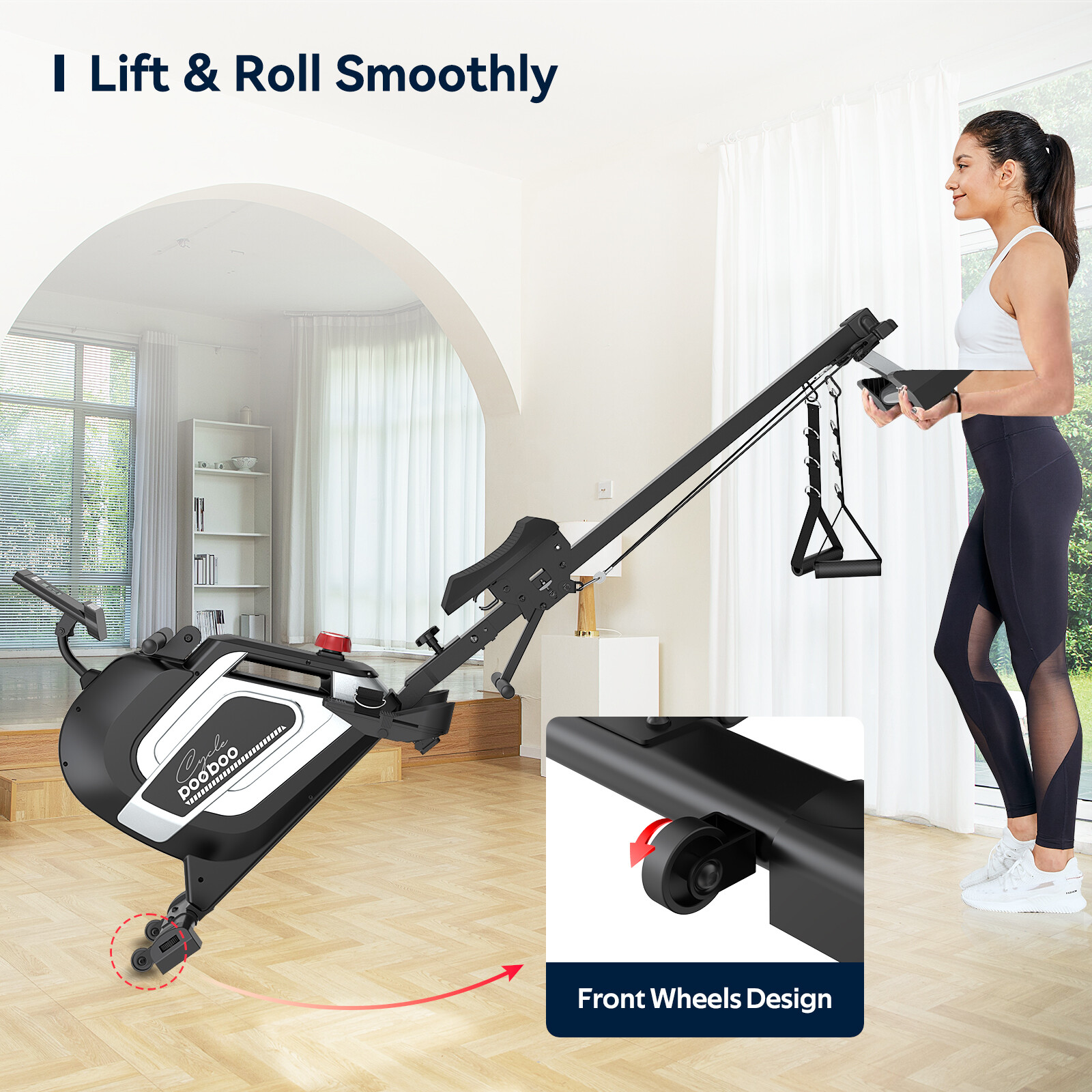 Magnetic Rowing Machine Bluetooth Rower Machine for Home Cardio Training Machine