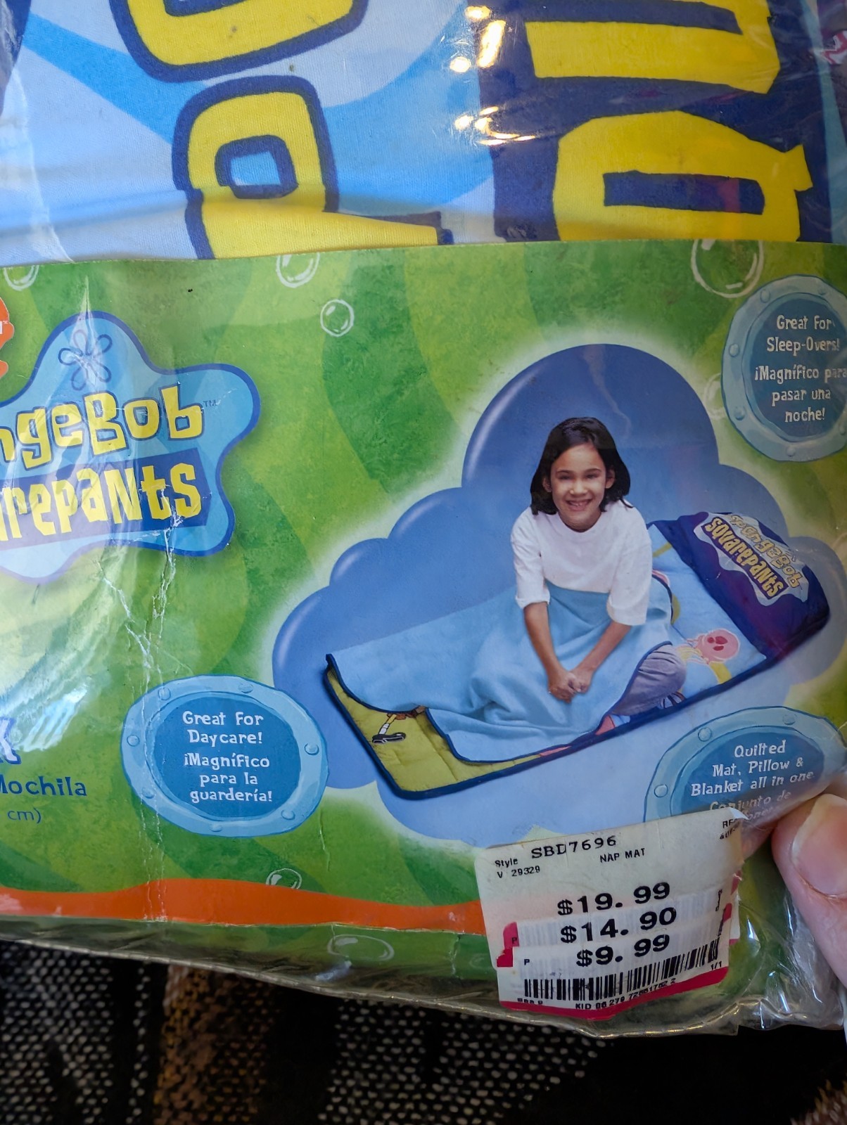 Vintage 2003 Nickelodeon Spongebob Squarepants Sleeping Bag Nap mat Backpack NEW