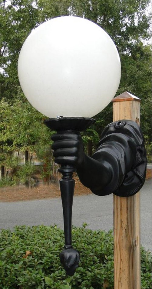 Statue of Liberty Torch Bearing ARM Wall Sconce and Shade