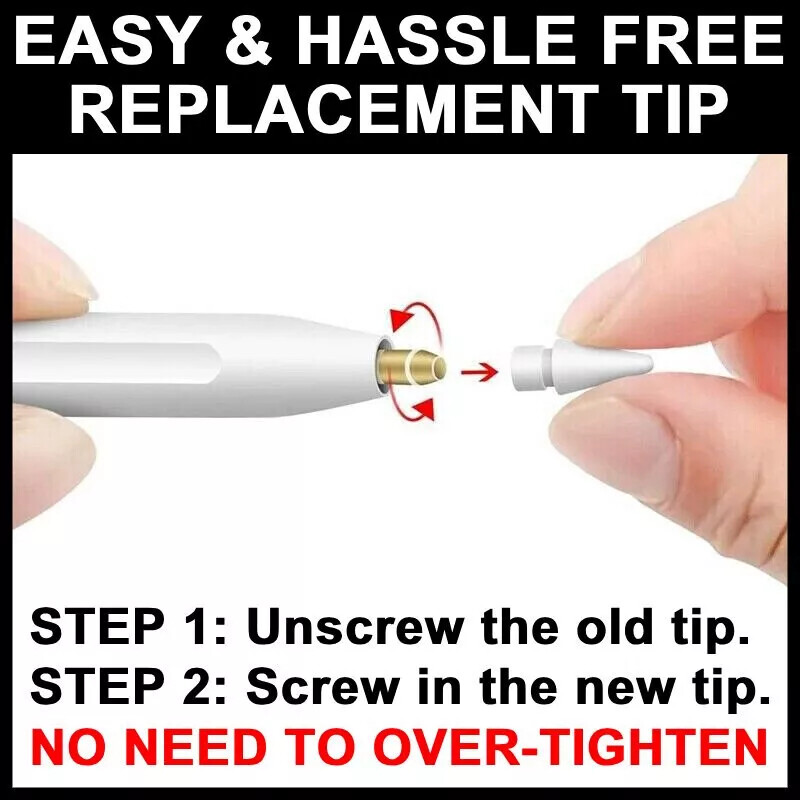 Replacement Tip/Cap/Charging Adapter for Apple Pencil 1st/2nd Gen 1/2 Pen Nib