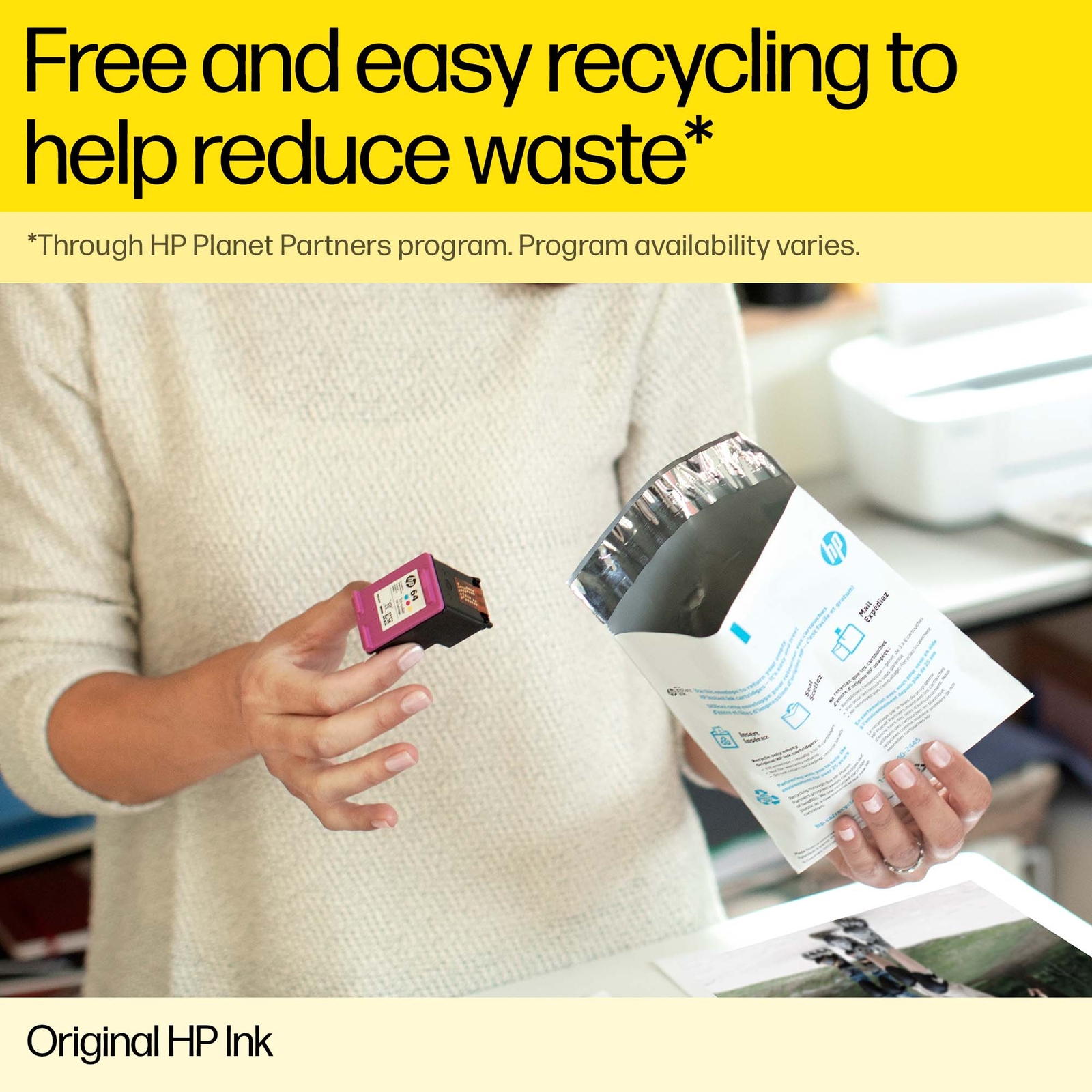 HP 62 Black Original Ink Cartridge, ~200 pages, C2P04AN#140