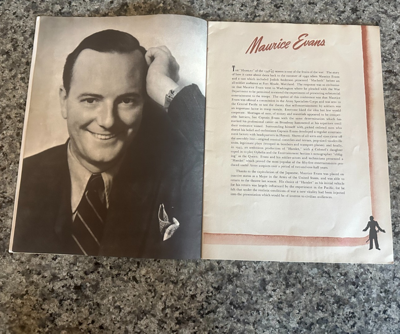 MAURICE EVANS 1947 S.F. CURRAN THEATRE HAMLET PROGRAM SHAKESPEARE MICHAEL TODD