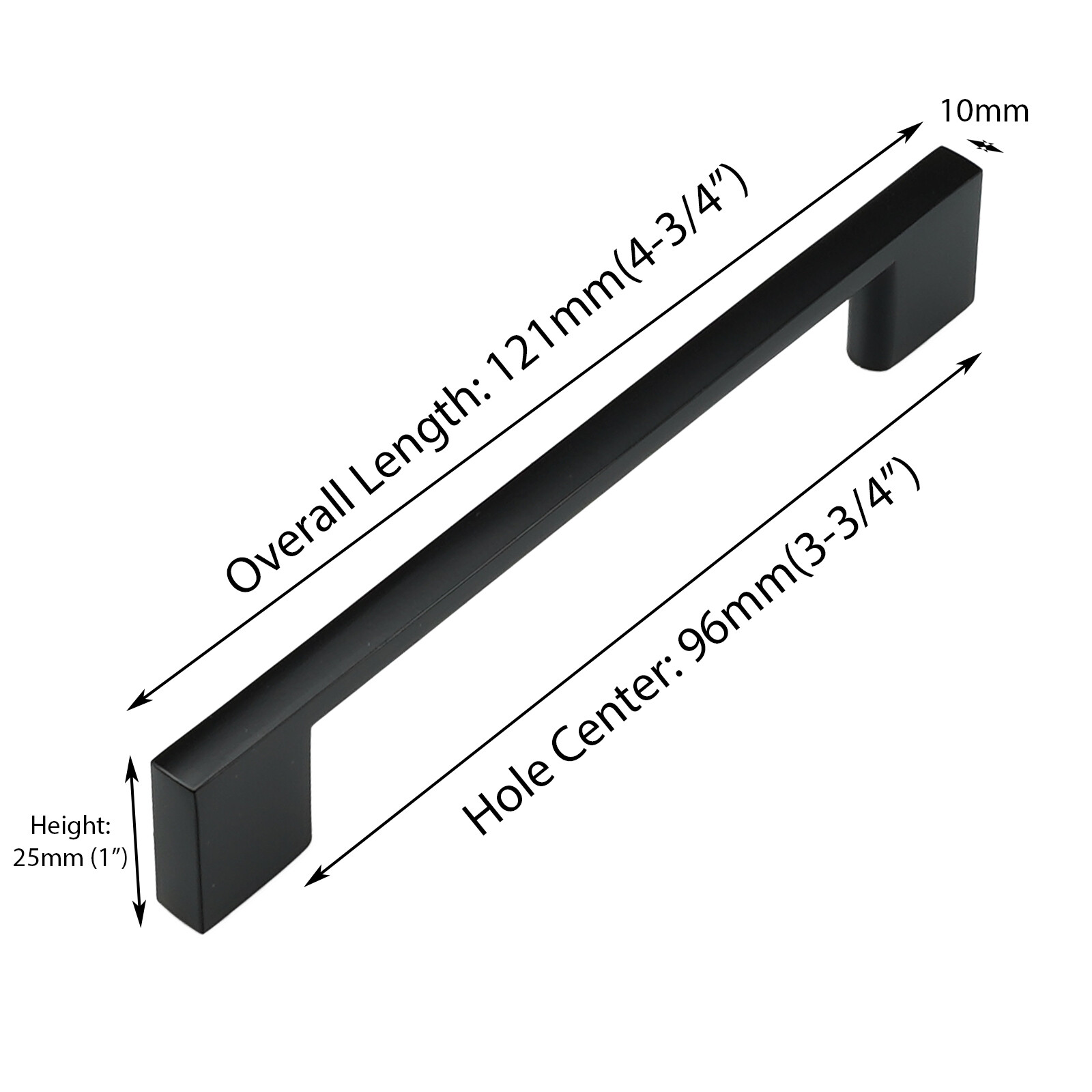 Black Modern Cabinet Handles T Bar Pulls Kitchen Drawer Hardware Stainless Steel