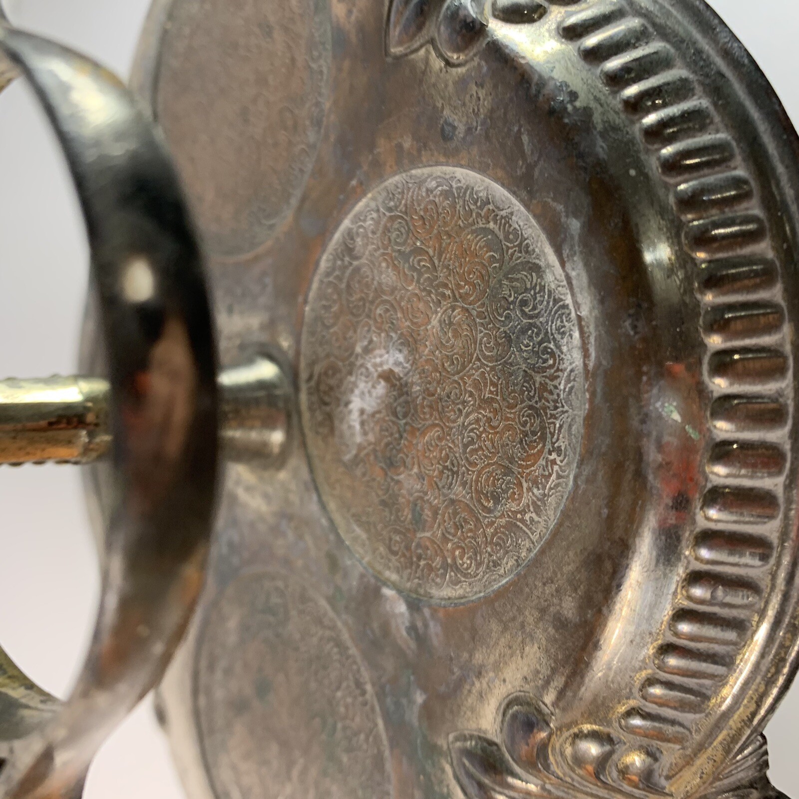 Antique Victorian Silver Plated Cruet Condiment Set Caddy Etched Glass Server