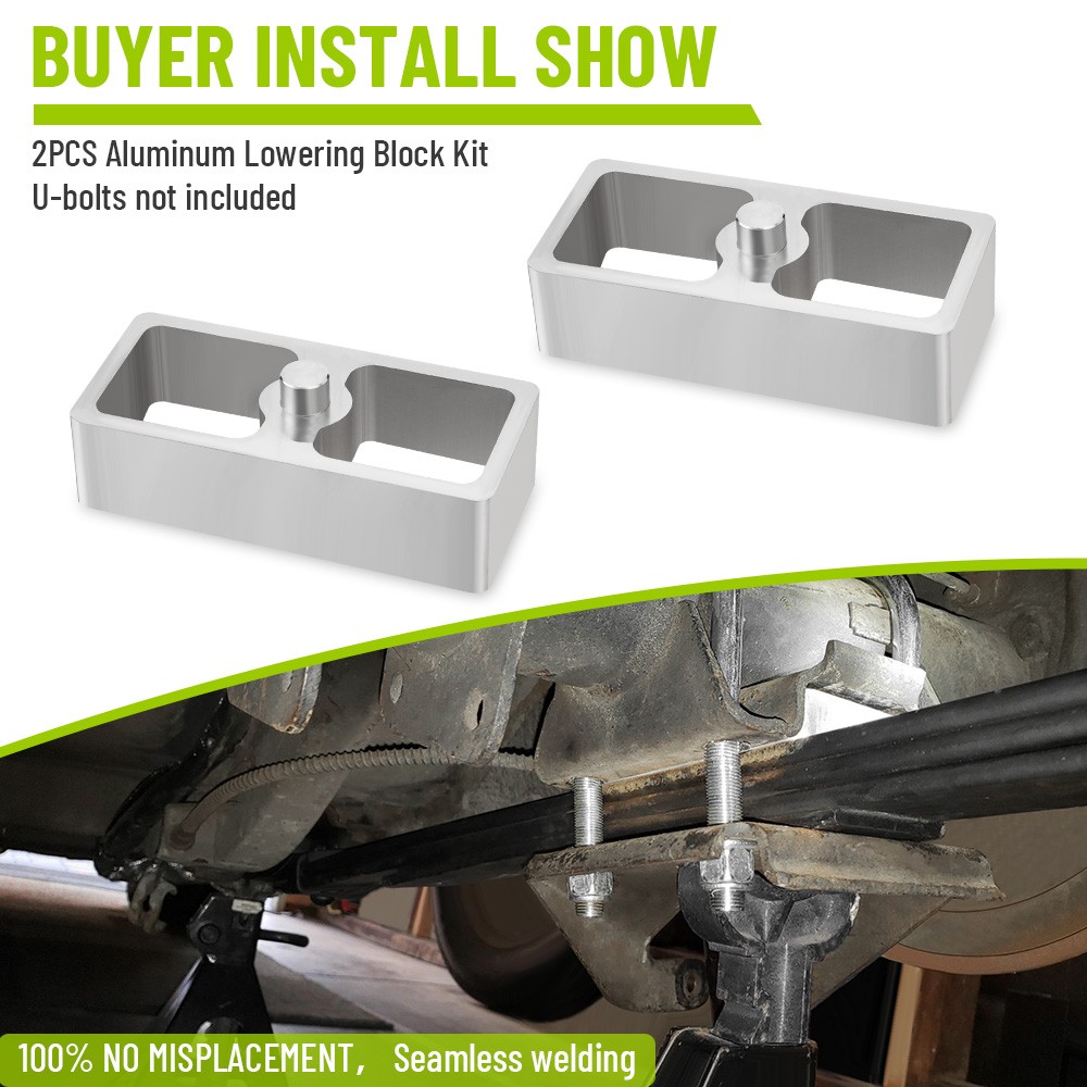 1" Inch Universal Aluminum Extruded Leaf Spring Lowering Block Kit 2PCS