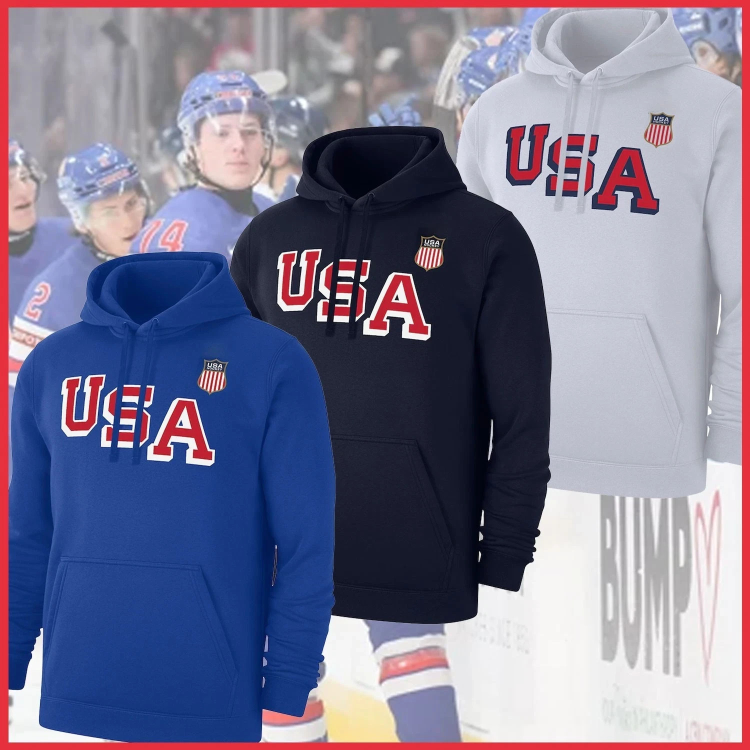 HOT US Hockey 2026 Logo Club Hoodie Full Size S-3XL Reprint Gildan