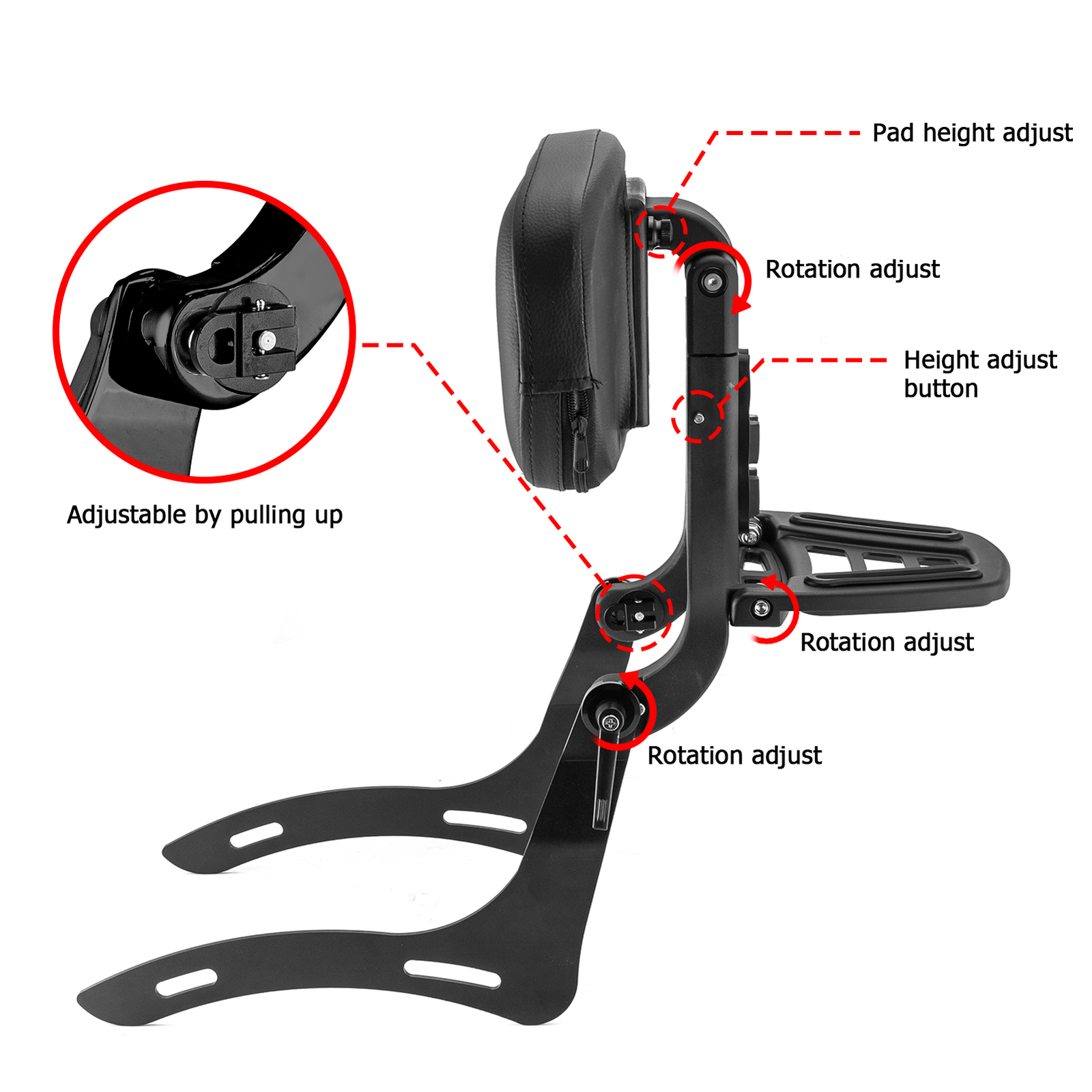 Multi-Purpose Backrest Sissy bar Fit For 2021-2024 Honda Rebel 1100 CM 1100 DCT