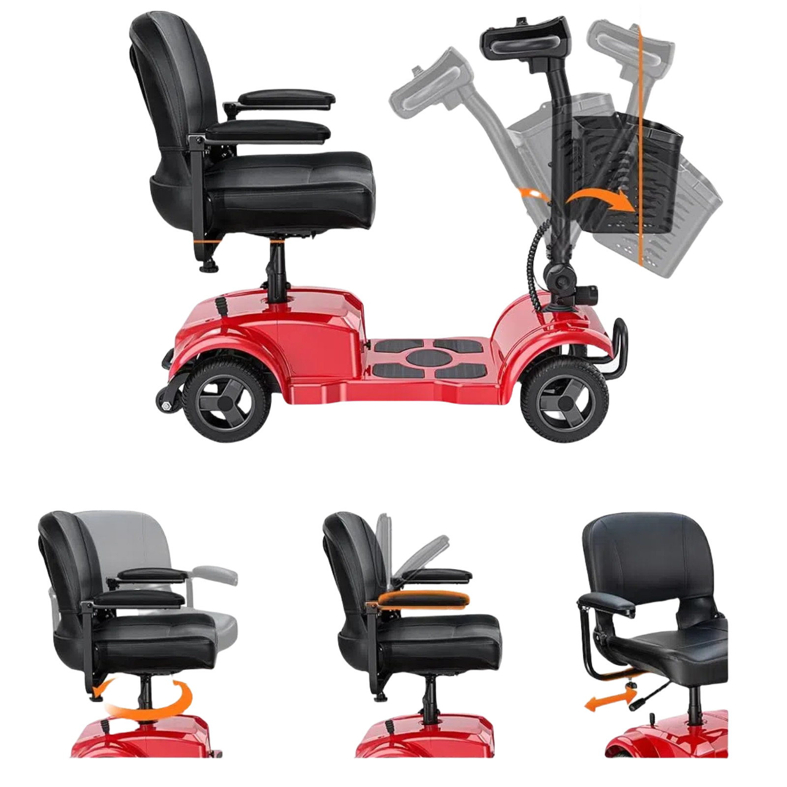 ENGWE EASE1 300 lbs Mobility Scooter 24V 12AH 4 Wheels Folding Electric Scooter