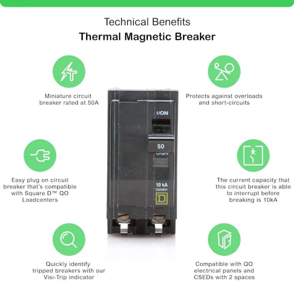 FalconSupply Genuine Square D QO250 Circuit Breaker Kit, 50 Amp 50 Kit