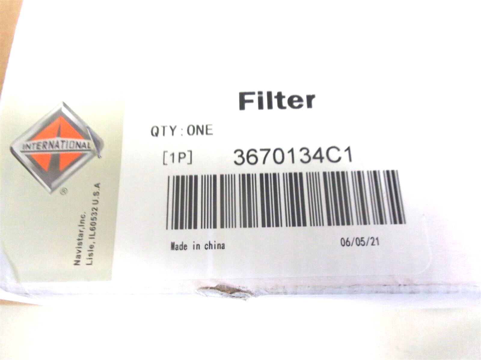 3670134C1 OEM INTERNATIONAL A/C RECEIVER DRIER R-134a PROSTAR WORKSTAR TERRASTAR