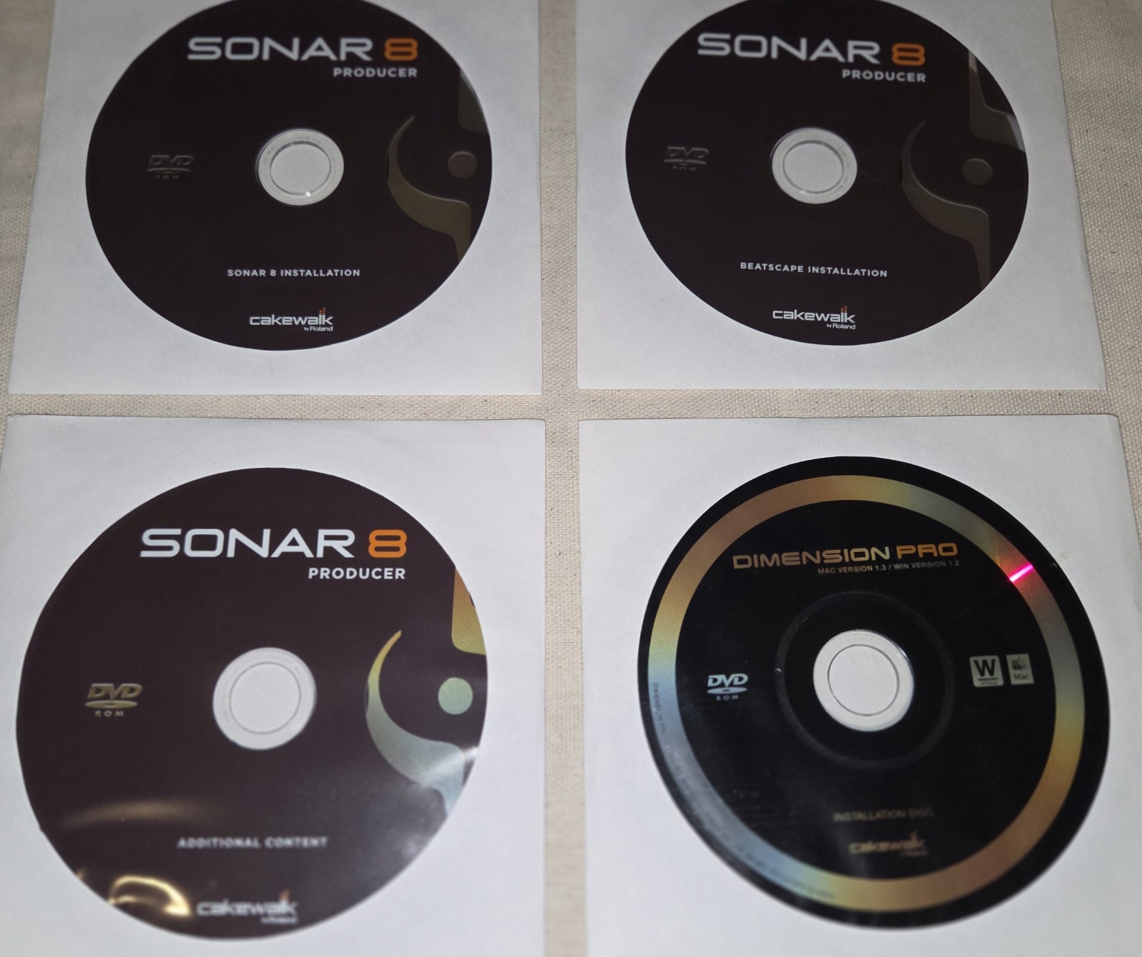 CAKEWALK SONAR 8 PRODUCER EDITION, 4 DISCS, PRE-OWNED