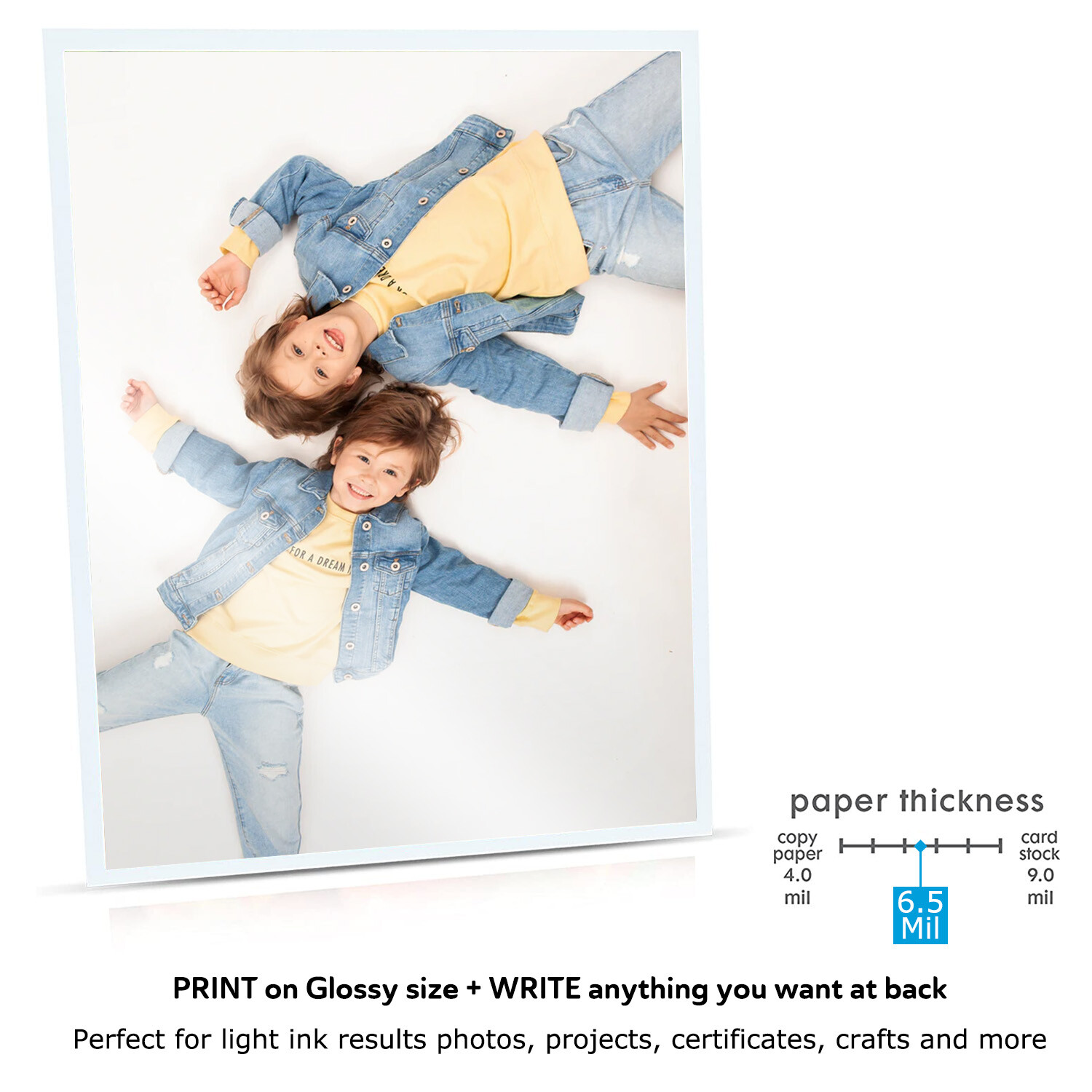 100 Sheet Koala Thin Photo Paper 8.5x11 Glossy 30lb 115g Inkjet Printer Chip Bag