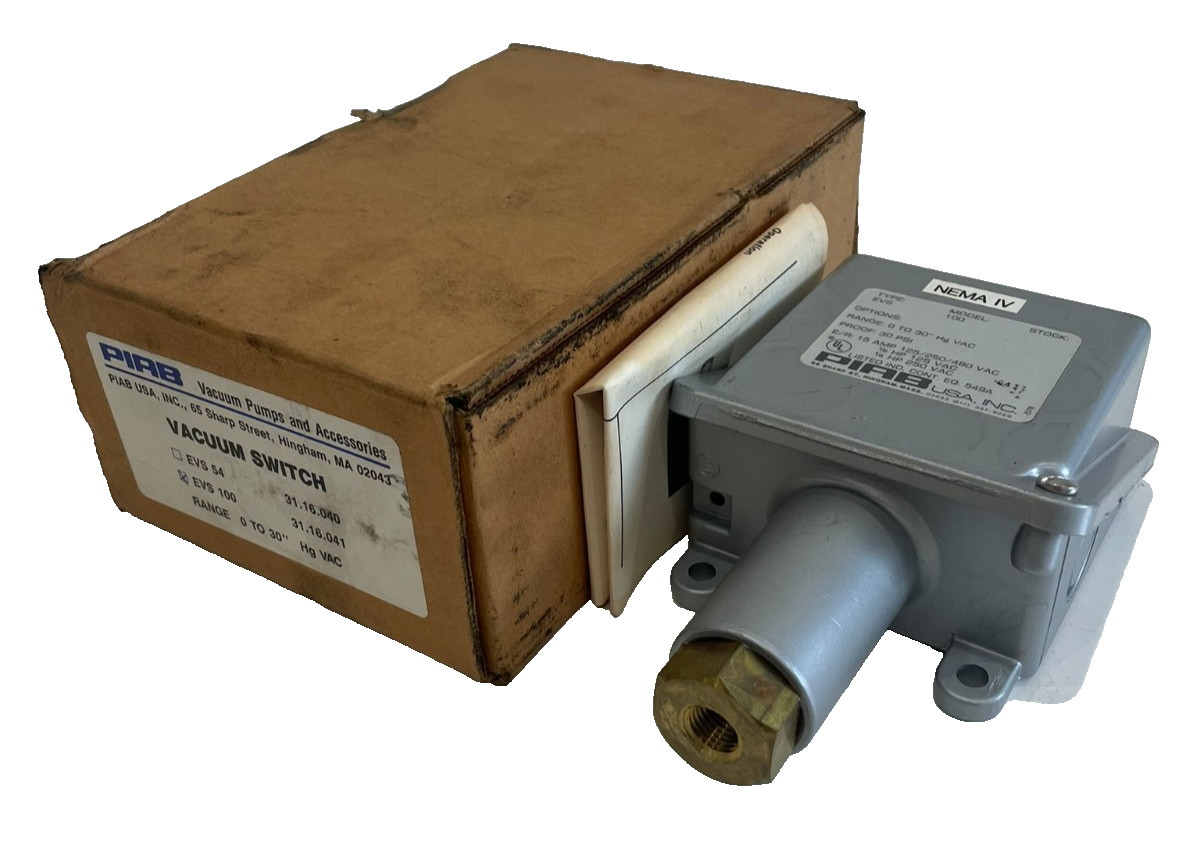 NEW PIAB EVS-100 VACUUM SWITH 31.16.041 EVS100