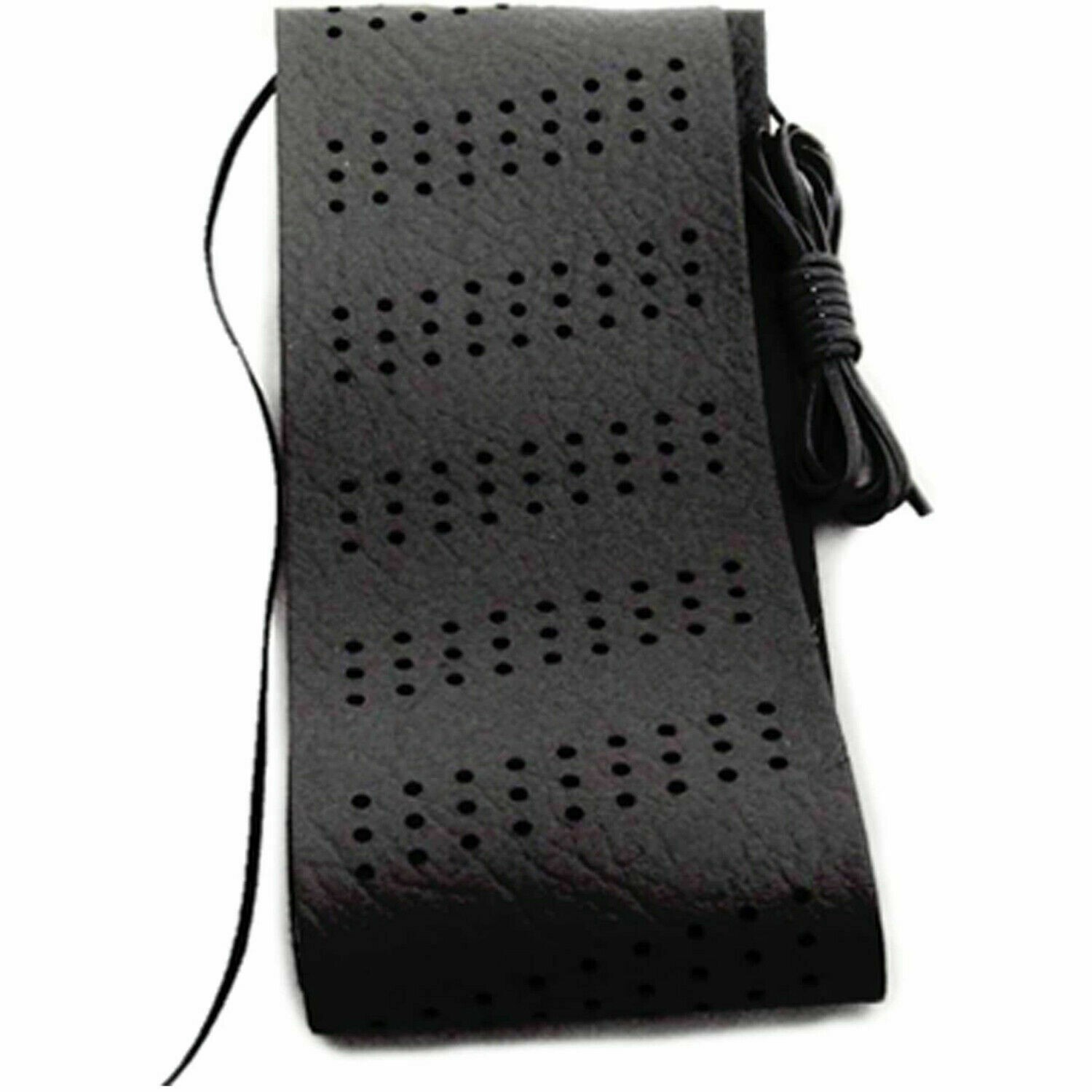 Black Small DIY Classic Grip Synthetic Leather Wrap Steering Wheel Cover