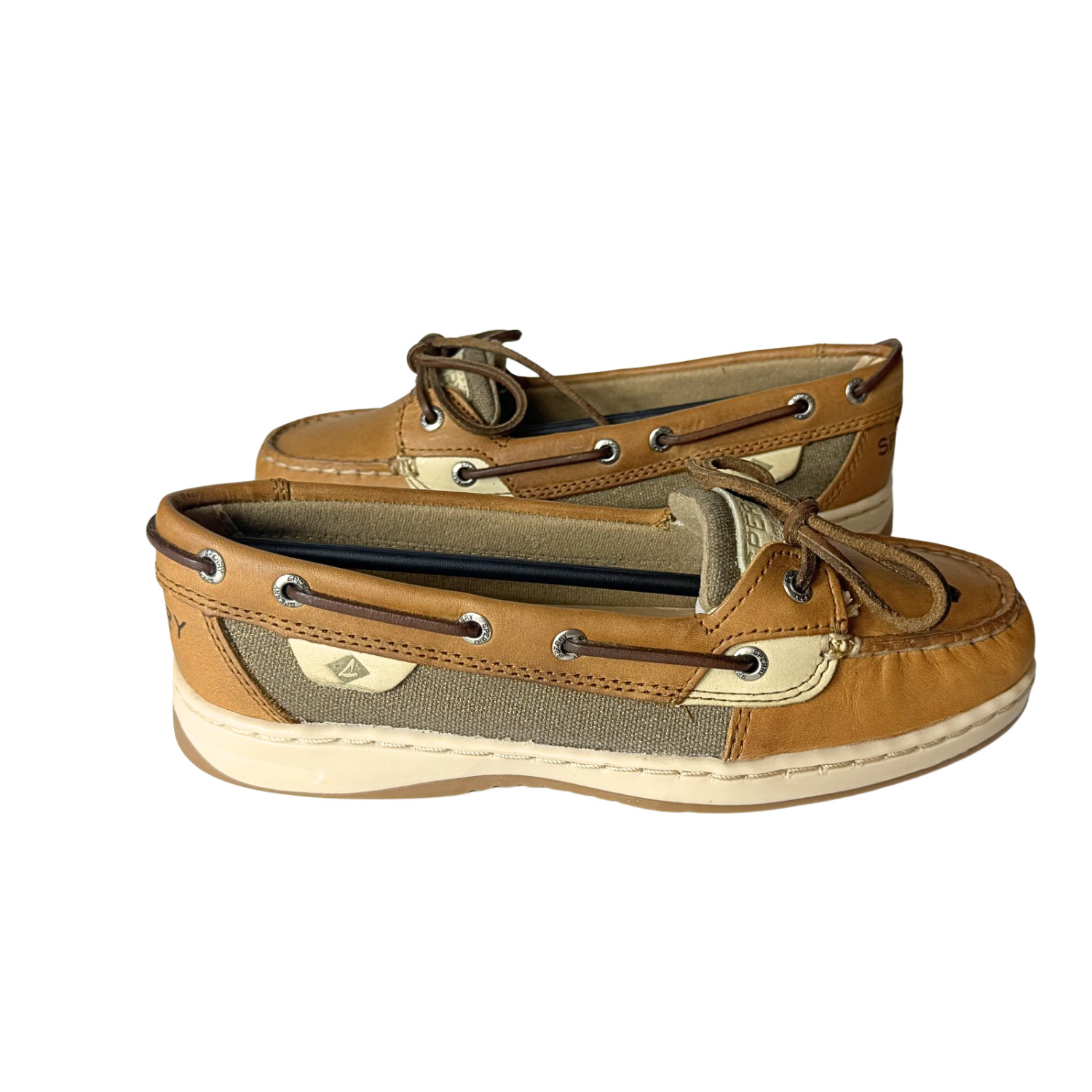 Sperry Women's Angelfish Varsity Comfortable Regular Boat Shoe, Natural, Sizes
