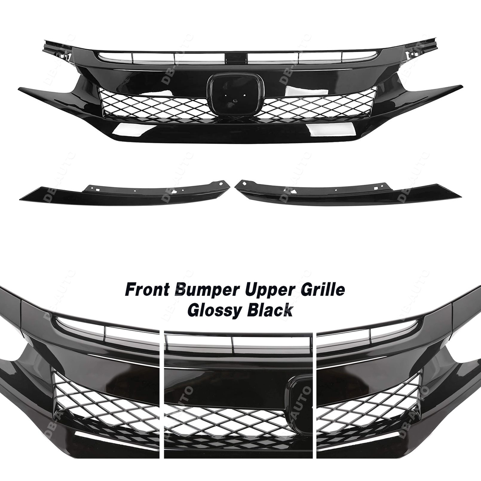 Front Fascia Bumper Cover for 2016-2018 Honda Civic Coupe Sedan Type R Style Set