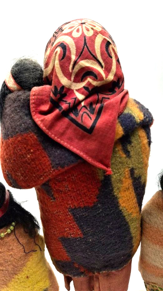 Skookum Bully Good Indian Native American Dolls ~ Lot of 4 Mom baby, 3 children