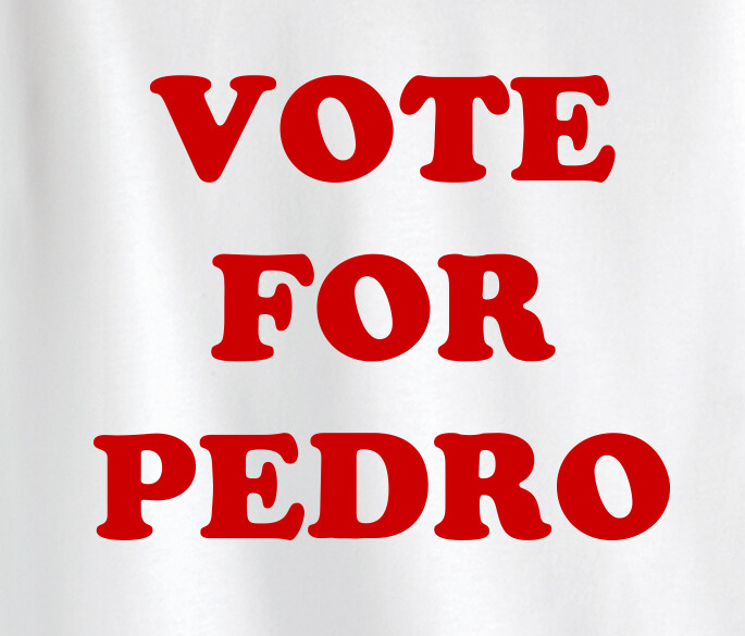 Vote for Pedro Short Sleeve Ringer T-Shirt - Adult Small - 4XL - Free Shipping