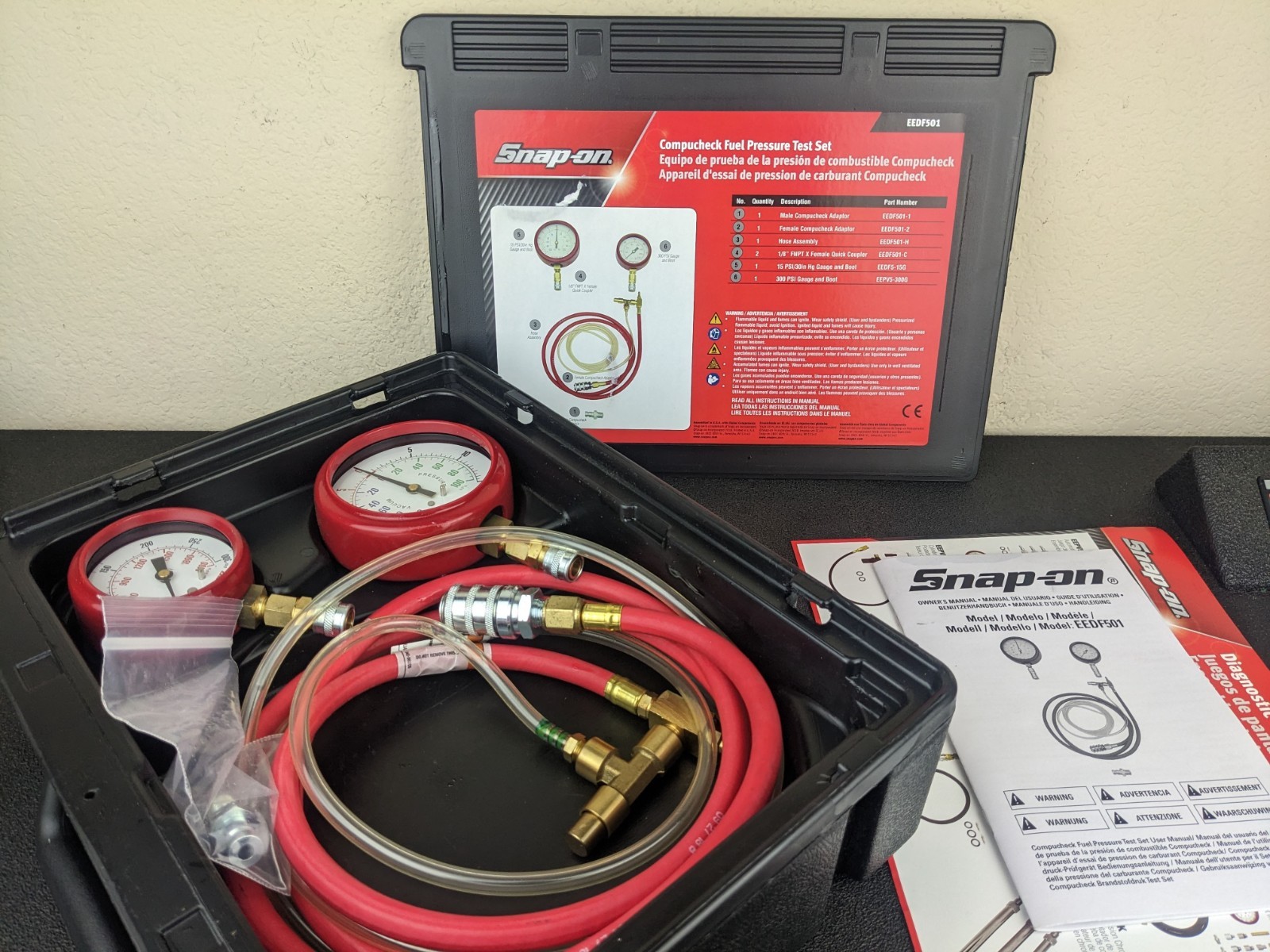 #bm557 Snap-on NEW EEDF501 Compu-check Diesel Fuel Pressure Test Set