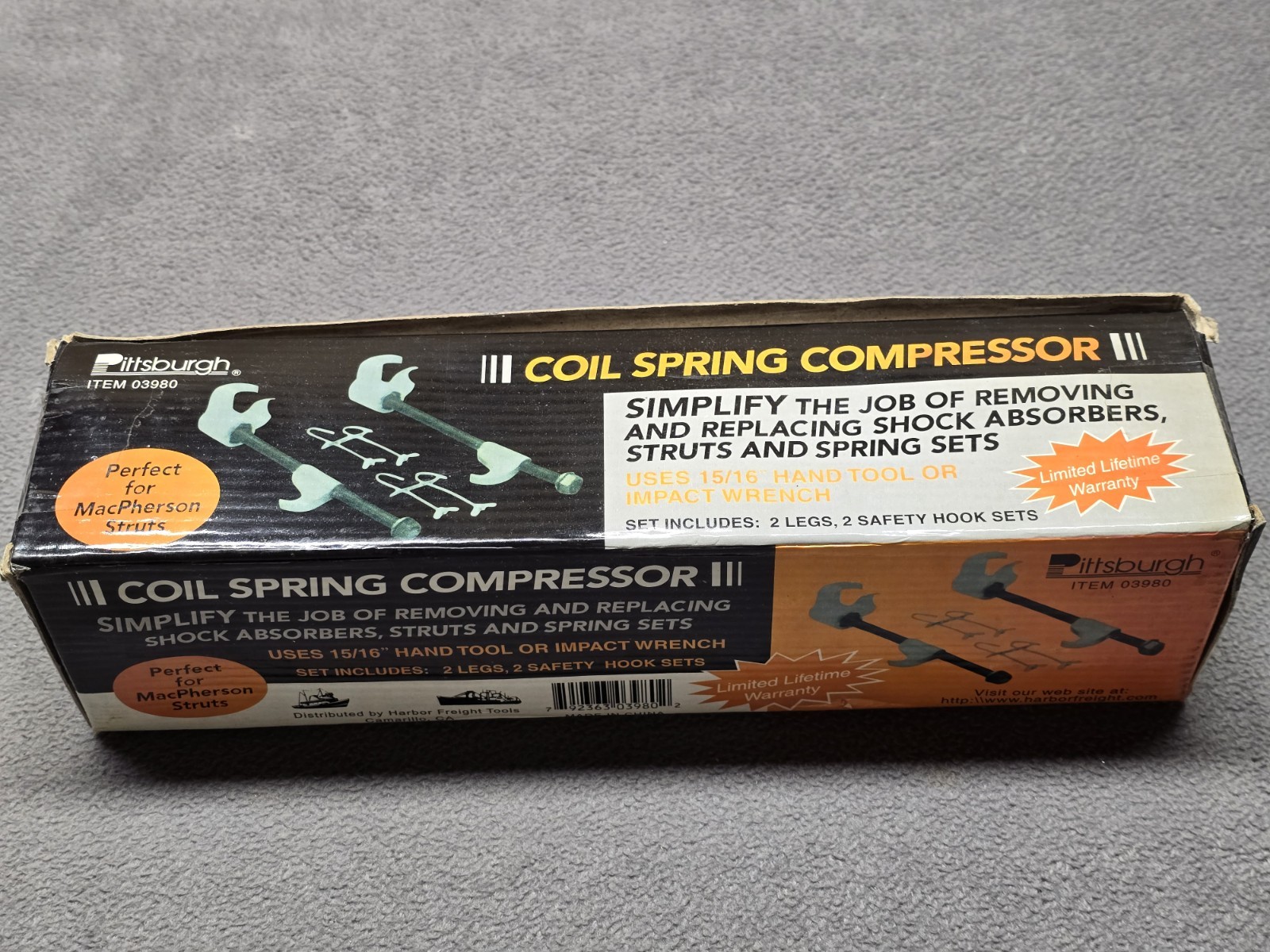Pittsburgh Coil Spring Compressor Item# 03980 New Open Box Car Repair Tool