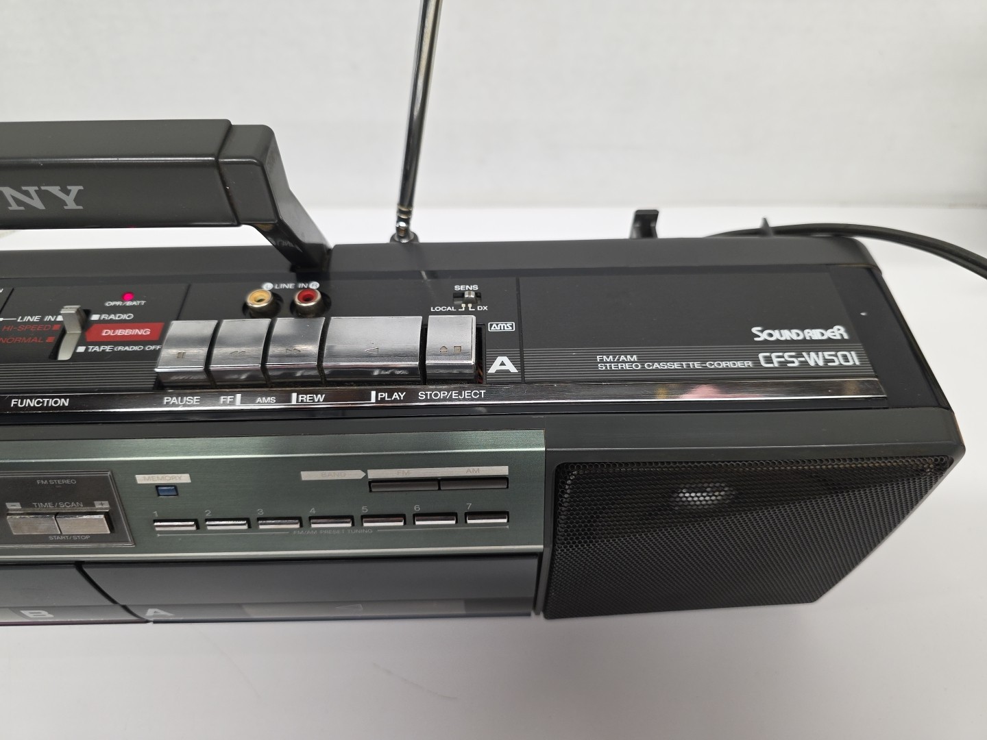 Sony CFS-W501 Soundrider AM FM Dual Cassette Player Only Side B/ Radio Working