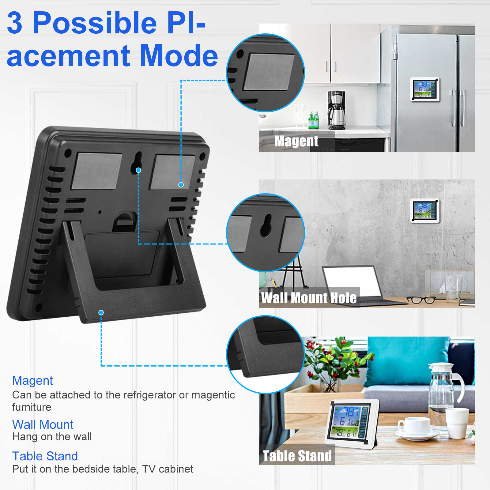 Digital LCD Display Thermometer Wireless Indoor & Outdoor Weather Station 24HRs