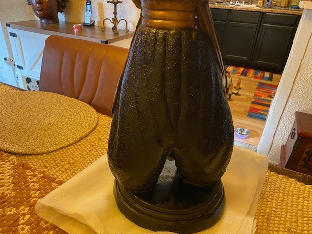 ANTIQUE BRONZE MIDDLE EASTERN COLD PAINT , NUBIAN?CANDELABRA! 16 LBS EACH!