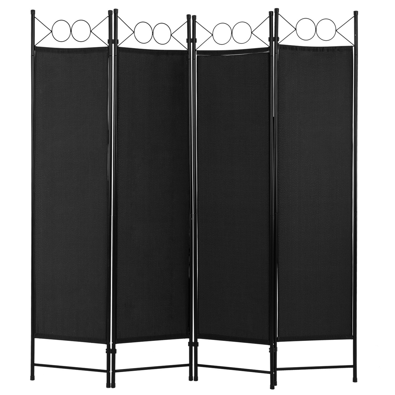 4 Panel Room Divider 6FT Steel Frame Screen Folding Privacy Divider Freestanding