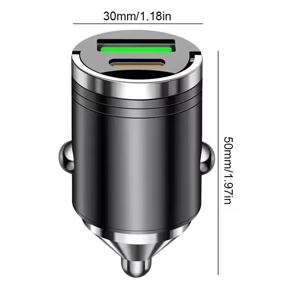 100W Super Fast Phone Car Charger Adapter USB Type C For iPhone Samsung Android