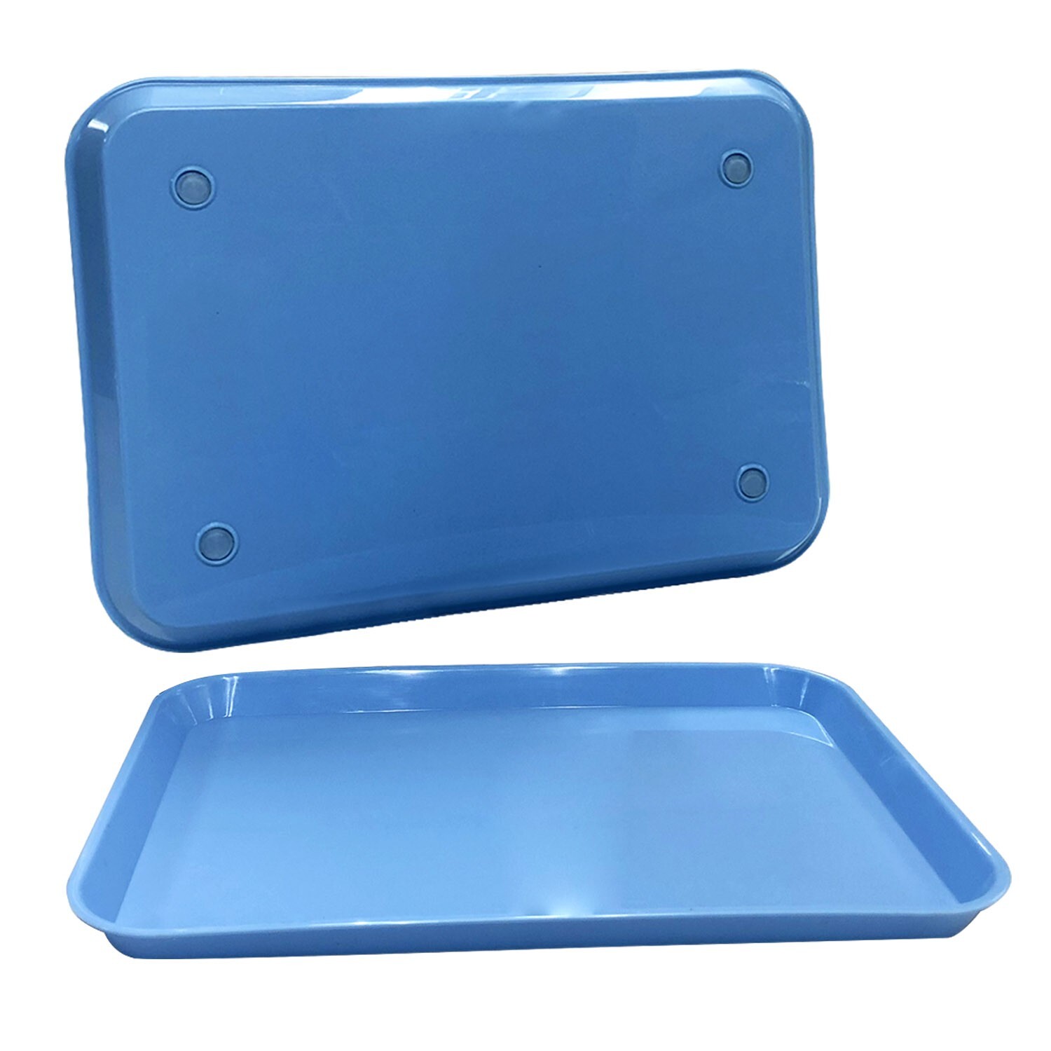 Blue Dental Plastic Instrument Tray, Size B Autoclavable 13.25" x 9.75"