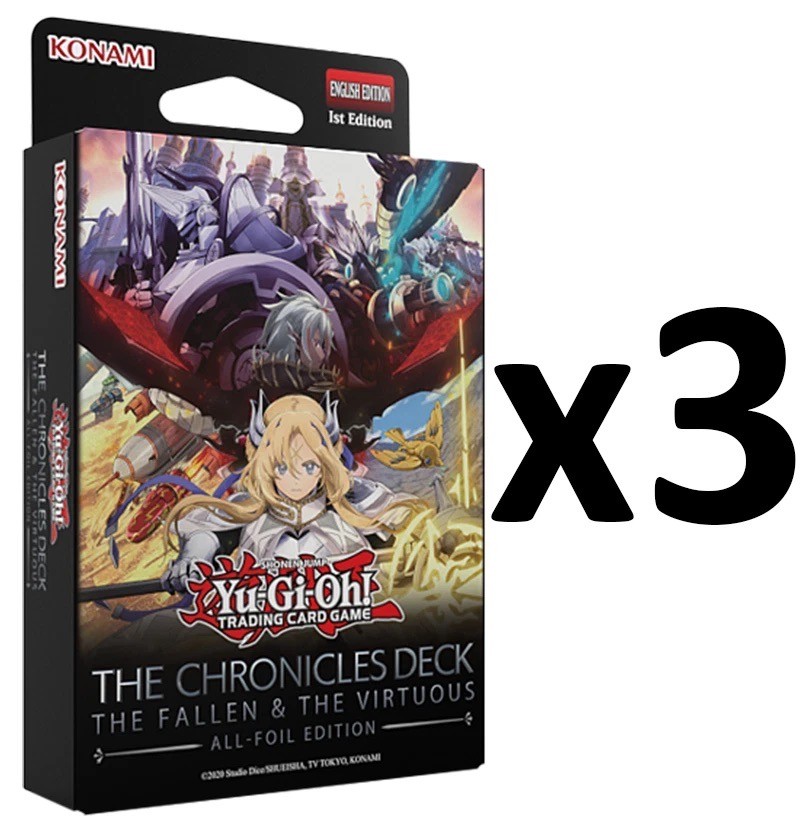 Yugioh The Chronicles Deck: The Fallen & The Virtuous All-Foil 3-Deck Set