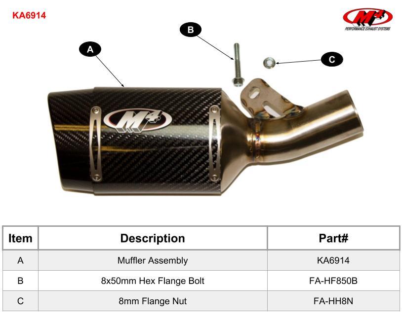 M4 Exhaust Kawasaki ZX6R 2009 through 2024 CARBON Street Slayer Slip On IN STOCK
